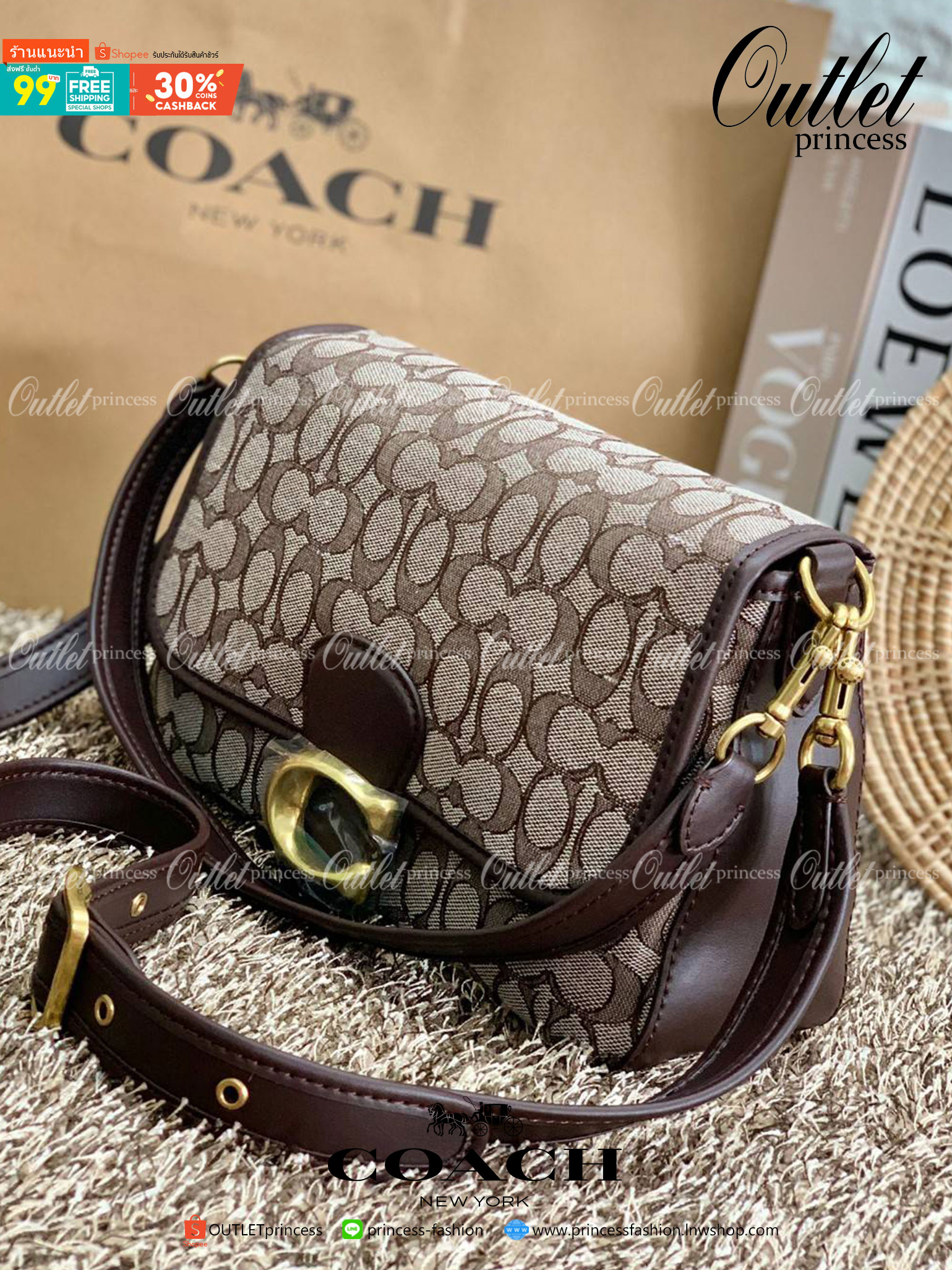 สวย คลาสสิคมากๆจ้าา COACH SOFT TABBY EUROPEAN CLASSIC UPGRADE PORTABLE BAG((C4821)) พร้อมส่งทันทีค่ะ สินค้าออกใหม่!! กระเป๋าหิ้ว//สะพายข้างได้ สุดคุ้ม! วัสดุ jacquard+หนังแท้ ได้สวยงาม คลาสสิคมากๆค่ะ น้ำหนักเบา เปิดปิดแบบกระดุมแม่เหล็กเป็นอะไหล่โลโก้แบรนด