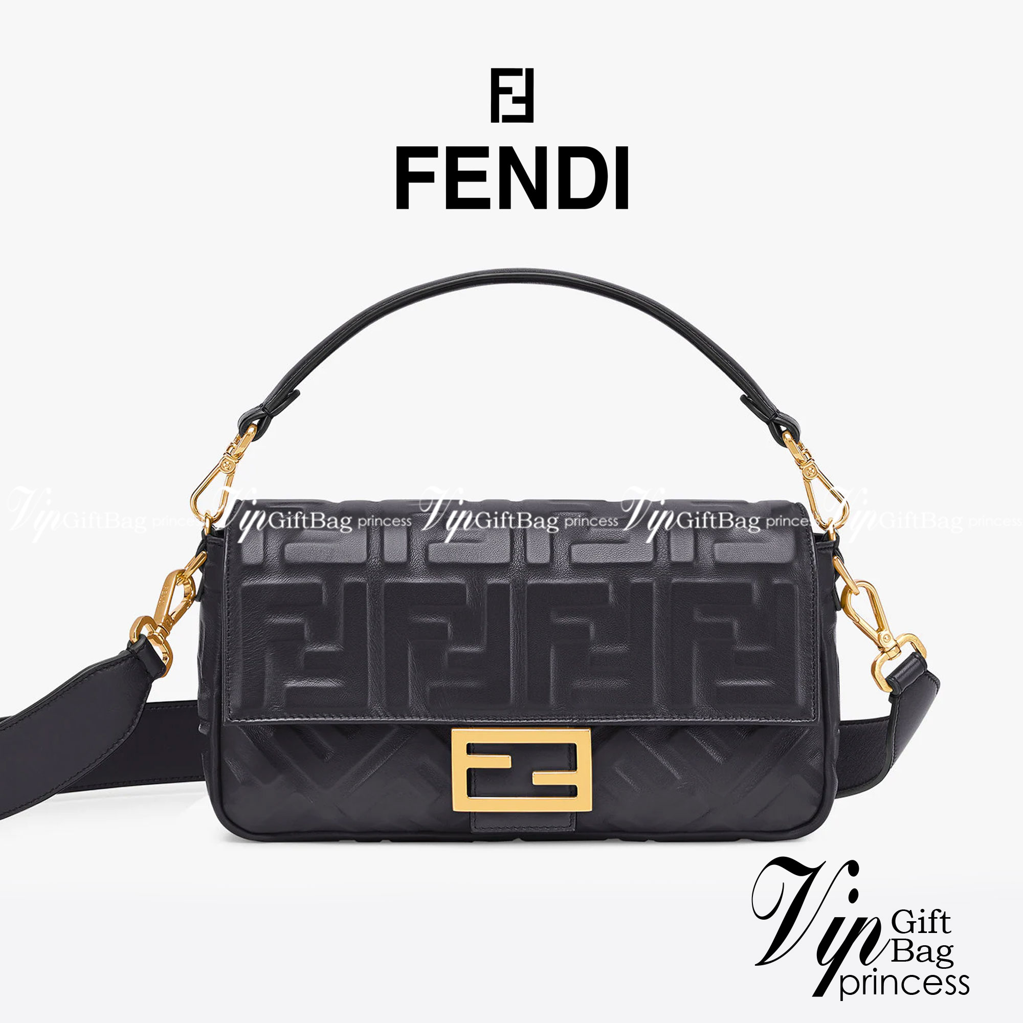 หนังแท้ FENDI Baguette Black leather bag พร้อมส่งที่ไทย ภาพสินค้าถ่ายจากงานขายจริง ใช้งานต่างประเทศได้ค่ะ