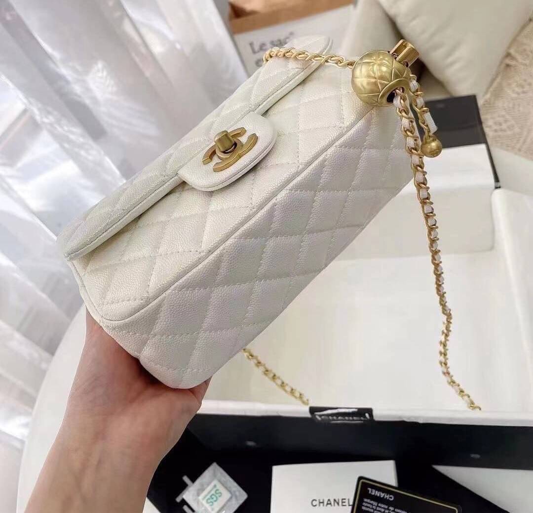 CHANEL MINI FLAP BAG CAVIAR Leather GOLD tone hardware พร้อมส่ง 5 สี