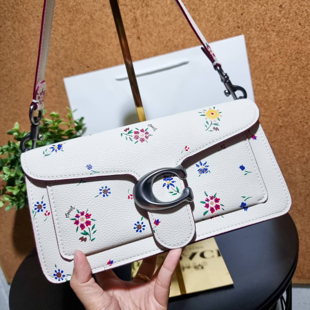 COACH TABBY SHOULDER BAG 26 WITH WILDFLOWER PRINT 630 WITH FLORAL EMBROIDERY 627