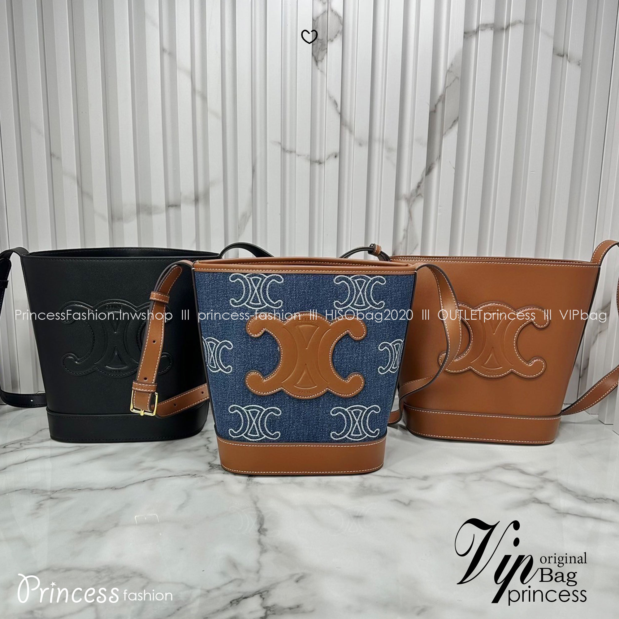 CELINE Bucket Cuir Triomphe Bag กระเป๋าสะพายทรงถัง ใช้งานง่ายที่สุด สายสะพายในตัว ปรับใช้ได้เลย หนังเรียบหรู 🧡 เกรดท็อปไฮเอน ใช้งานต่างประเทศได้