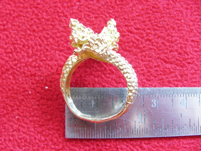 สินค้าเลิกผลิตค่ะ แหวนพญานาคทองเหลืองสองเศียร เสริมบารมี คุ้มครองค่ะ