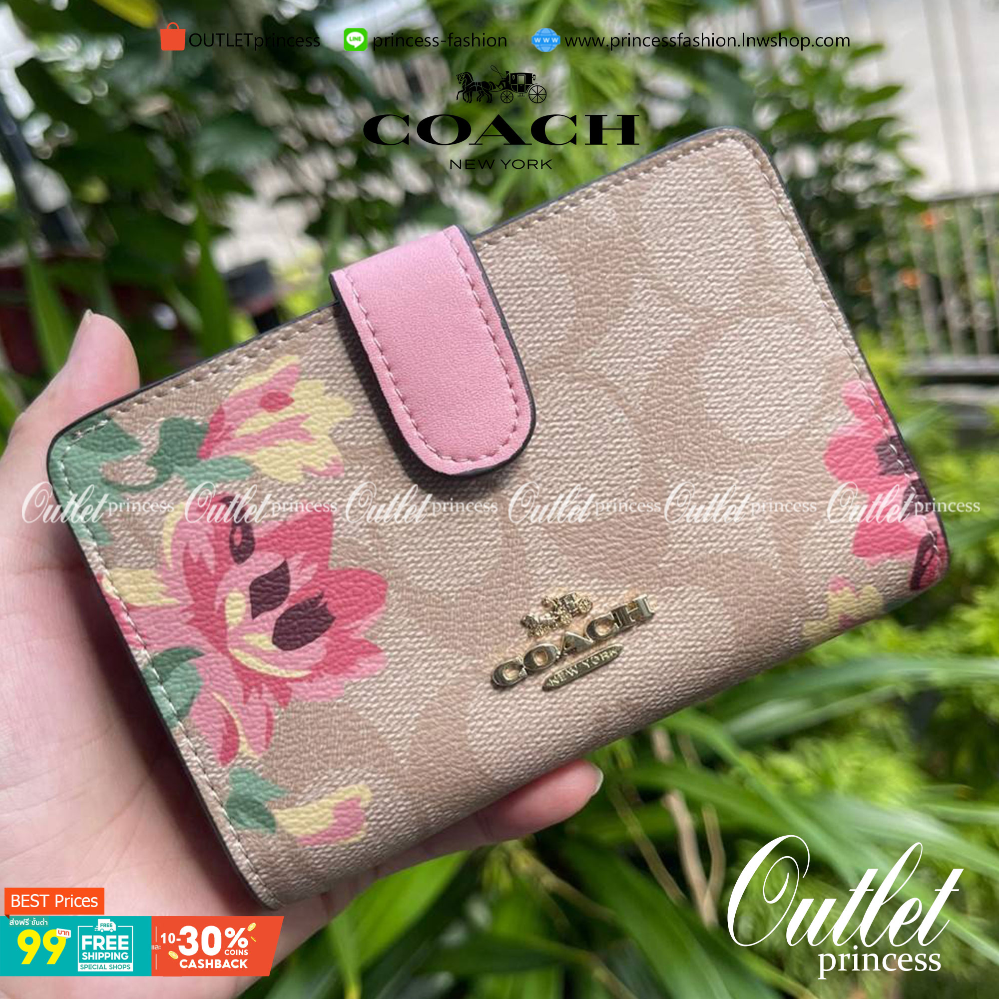 COACH MEDIUM CORNER ZIP WALLET IN SIGNATURE CANVAS กระเป๋าสตางค์ขนาดกลางที่ถือว่าเป็นไอเทม Must Have ของทุกเพศทุกวัยที่ต้องพกติดตัวไว้ตลอดเวลา เพราะนอกจากจะช่วยจัดเก็บเงิน บัตรประชาชน บัตรเครดิตและต่าง ๆ ให้เป็นระเบียบเรียบร้อยยังต้องคำนึงถึงประโยชน์ใช้สอ
