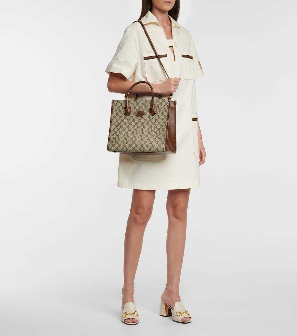 GUCCI Small tote bag with Interlocking G กระเป๋าทรงTOTE ใบใหญ่สุดหรูหรา คลาสสิค จุของได้เยอะ มาพร้อมสายสะพายยาว