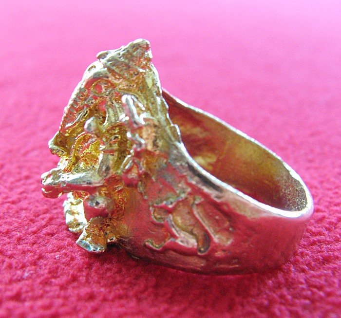 สินค้าหมดค่ะ แหวนพระพิฆเนศทองเหลือง เทพเจ้าแห่งความสำเร็จพร้อมใบคาถา แบบ2ค่ะ