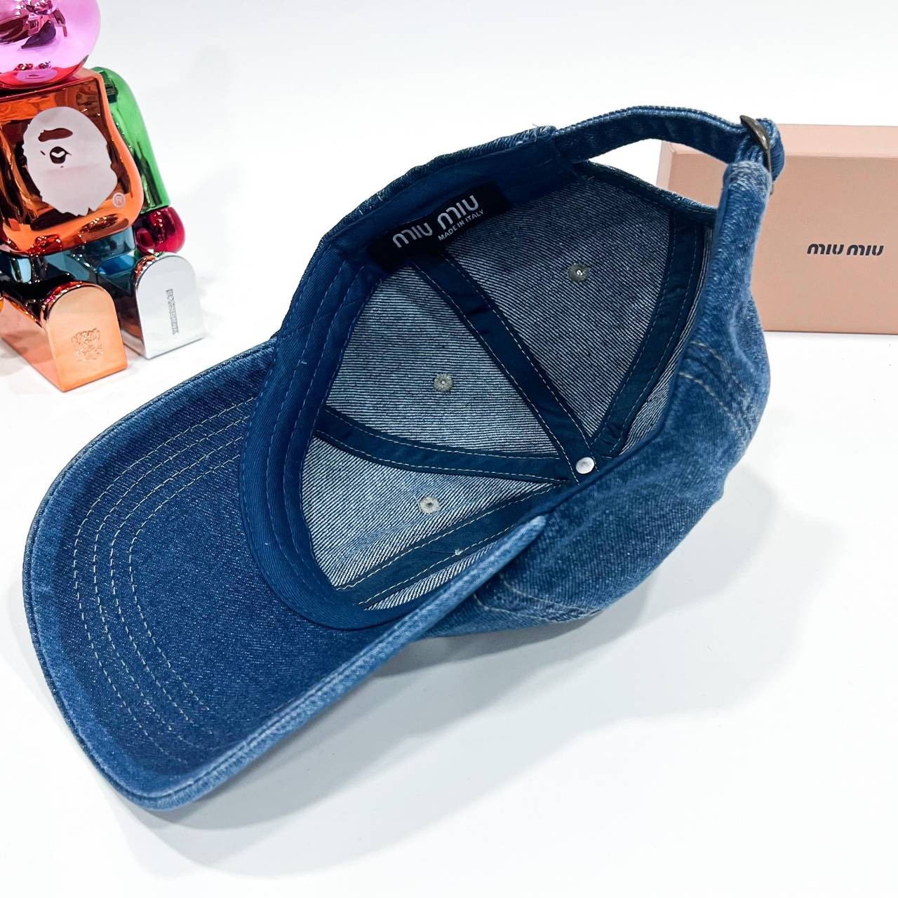 MIU MIU Denim baseball cap / MIU MIU Cap "ของมันต้องมี" หมวกงานคุณภาพที่สุด เกรดท็อปออริ เดนิมสุดคลาสสิก ใช้งานต่างประเทศได้