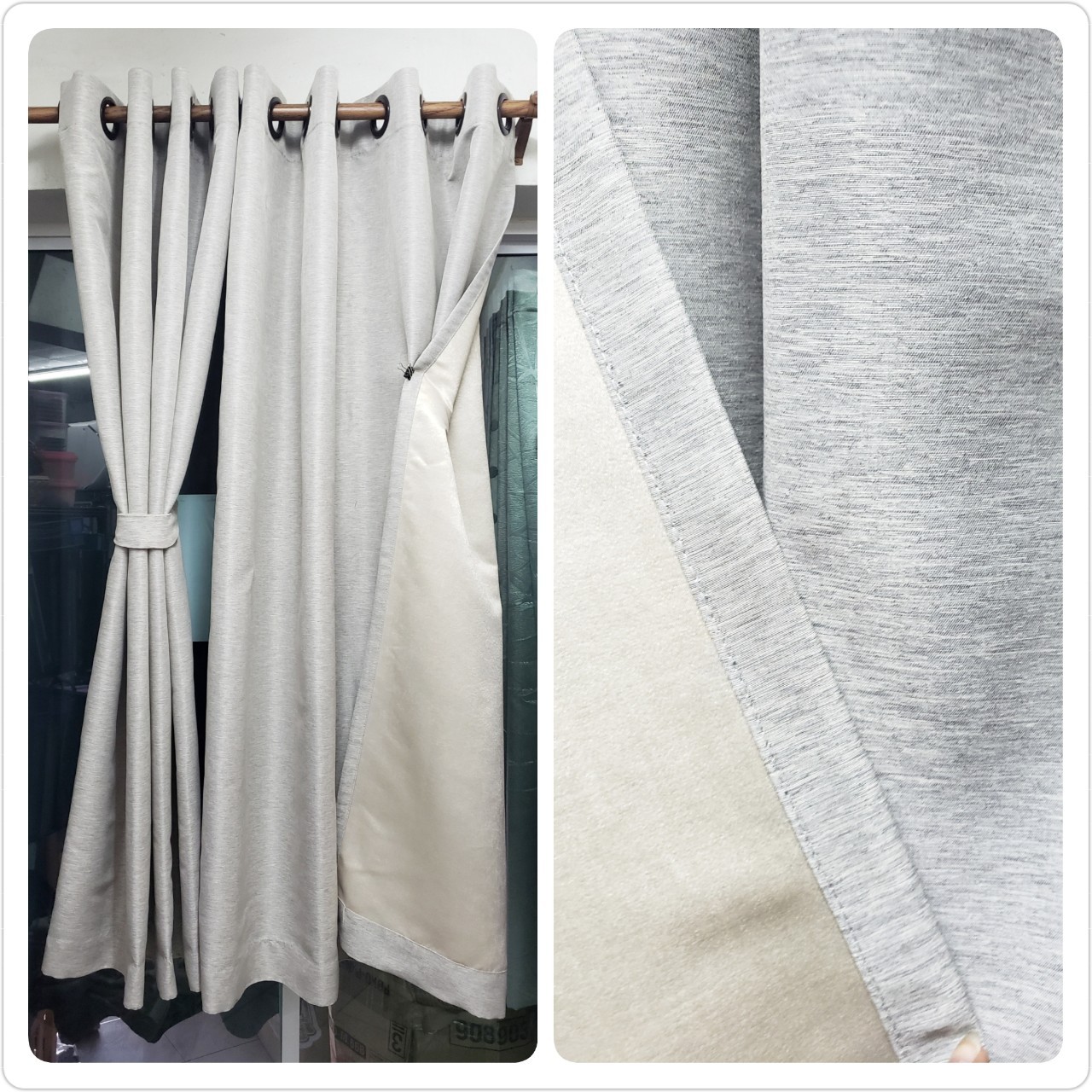 ผ้าม่าน ก.270*ส.180ซม.กันแสงUV95% ผ้าม่าน รุ่น มินิมอล(minimalist)สีเทาน้ำตาล