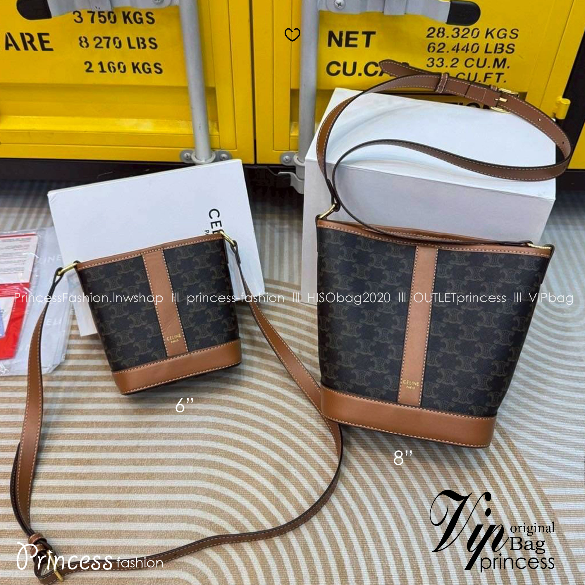 Celine bucket bag in Triomphe canvas and leather / Celine Tote Bag 6" 8" 9.5" กระเป๋าสะพายทรงบัคเก็ต โท้ทรุ่นแรกของแบรนด์ที่ได้รับความนิยมมากที่สุด ควรมีติดตู้ไว้เลย ดีไซน์สวยคลาสสิคไม่มีเอาท์