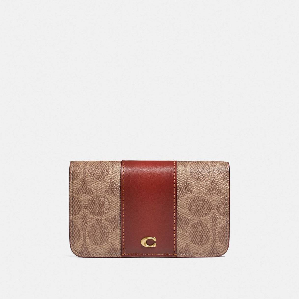 COACH SLIM CARD CASE IN SIGNATURE CANVAS C4818 / C5870 / C4818 กระเป๋าถนอมบัตรกึ่งกระเป๋าสตางค์ เกรดท็อปออริ เกรดดีสุด สลับแท้ 1:1 ใช้ต่างประเทศได้