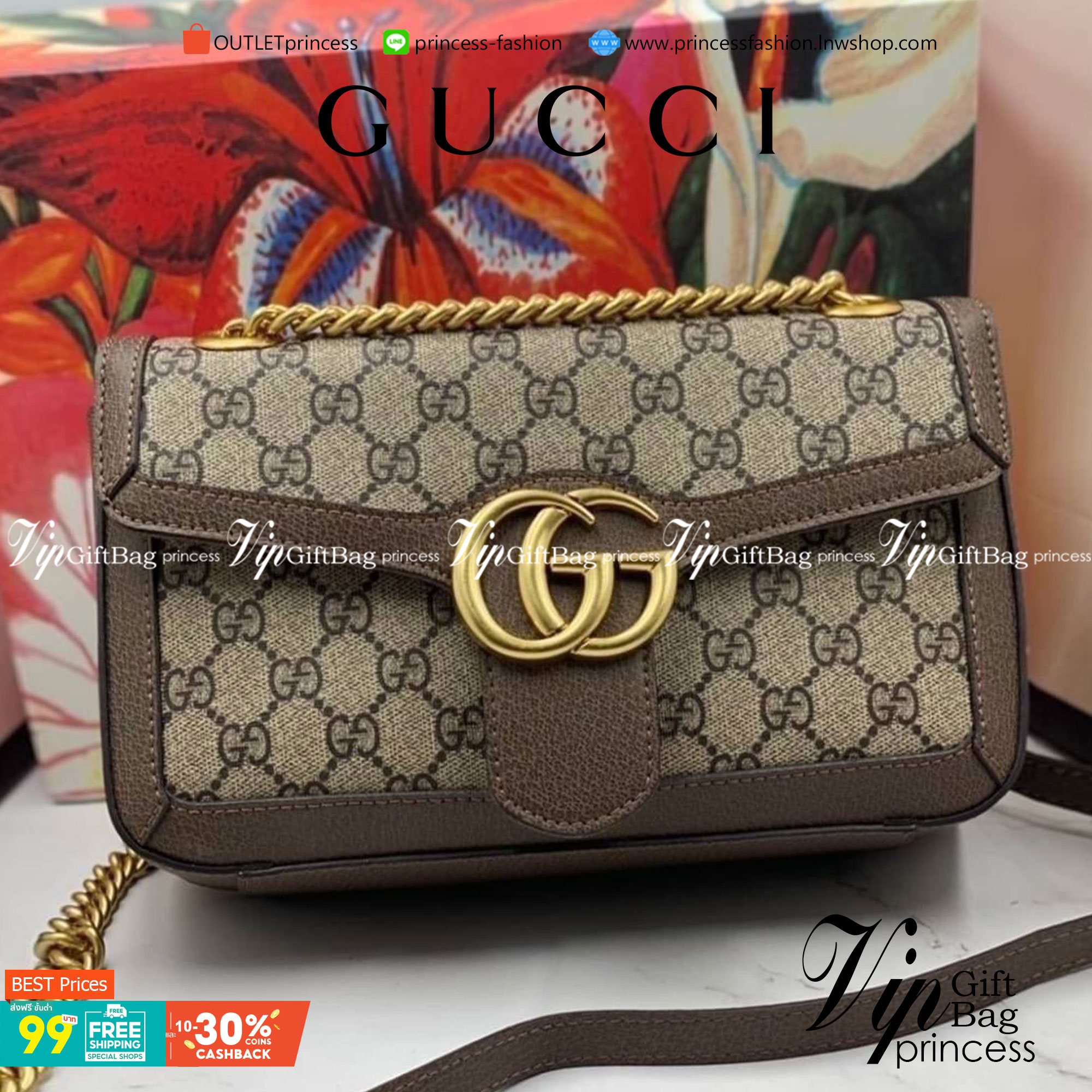 VIP GIFT 】หนังแท้ GUCCI Brown GG Marmont Shoulder Bag พร้อมส่งที่ไทย ได้ไปไม่ผิดหวังแน่นอนค่ะ! งานหนังแท้ชั้นดีที่สุดค่ะ สวยมาก อะไหล่ดูแพงทุกจุด ใบจริงสวยหรูดูแพง แมทกับชุดได้ทุกชุด สาวๆที่ได้ไปไม่ผิดหวังแน่นอน สินค้าคุณภาพ พร้อมส่งห้ามพลาดเลยนะคะ!