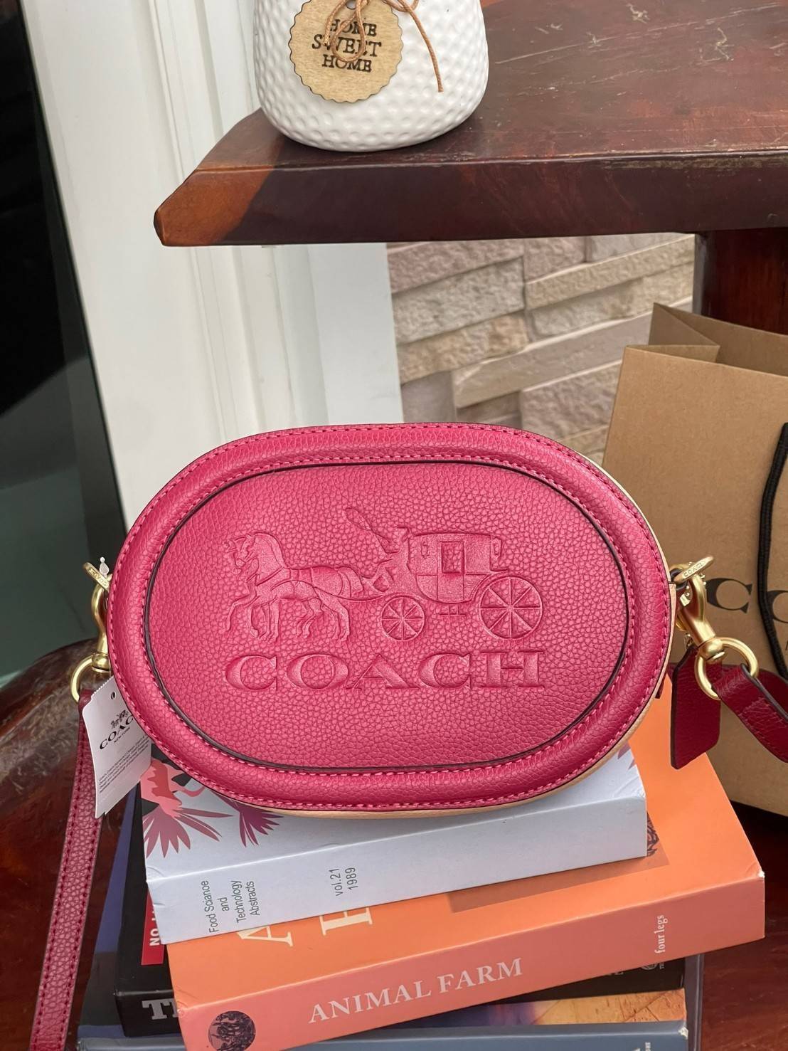 COACH CAMERA BAG IN COLORBLOCK WITH HORSE AND CARRIAGE (COACH C4164) กระเป๋าที่ดีไซน์ออกมาในทรงสะพายไหล่และทรง Camera คาดว่าเป็นรุ่นที่สาว ๆ เห็นแล้วจะต้องสะดุดตาเป็นพิเศษกับดีไซน์อันโดดเด่นที่ดูมีสไตล์ ไม่ว่าจะเป็นในวันสบาย ๆ หรือวันพิเศษก็สามารถนำไปมิกซ