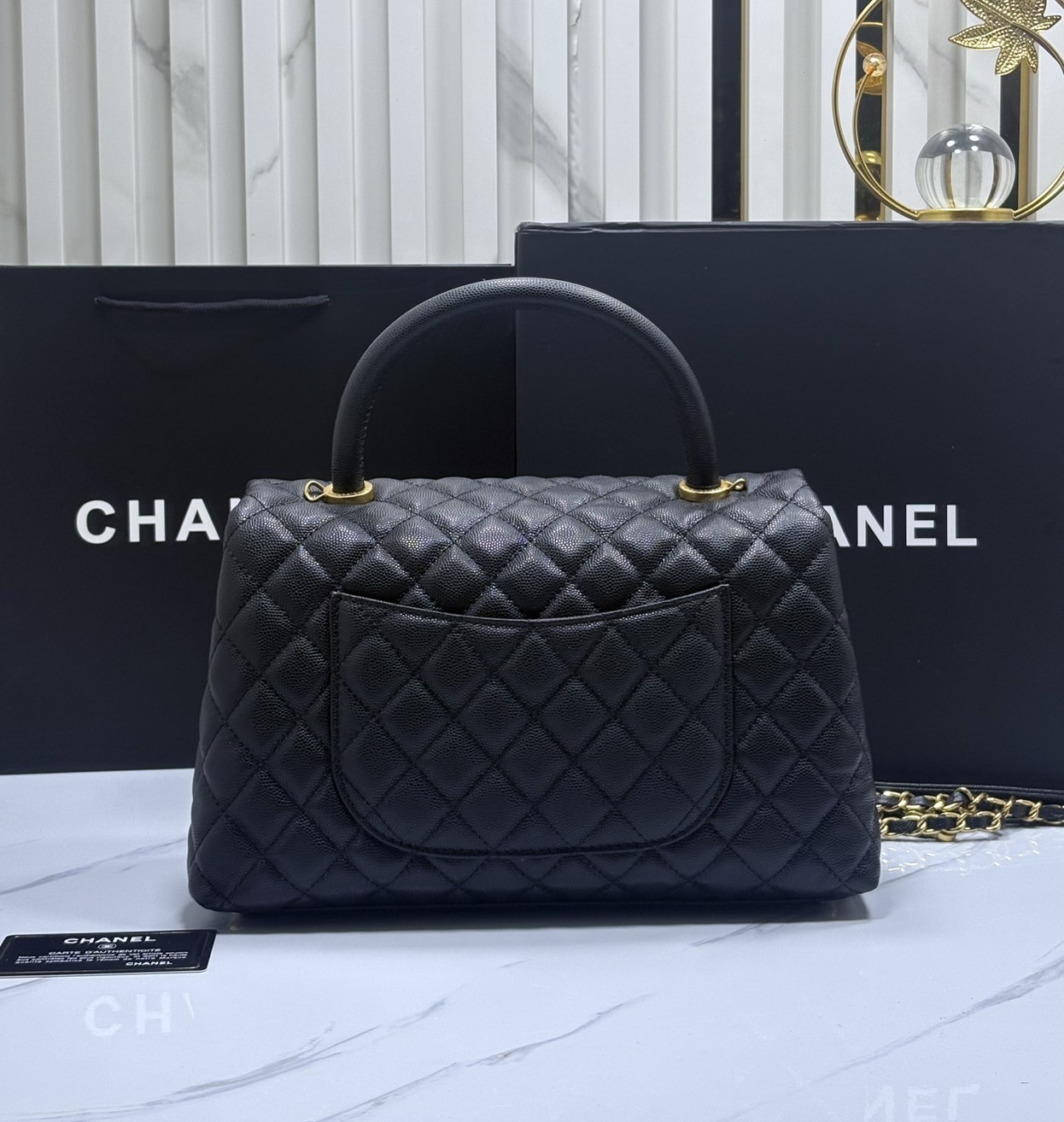 ORI หนังแท้ | Chanel Coco Top Handle Bag Medium 30cm กระเป๋าสะพายสุดคลาสสิค สวยหรูดูแพงเป็นอมตะ