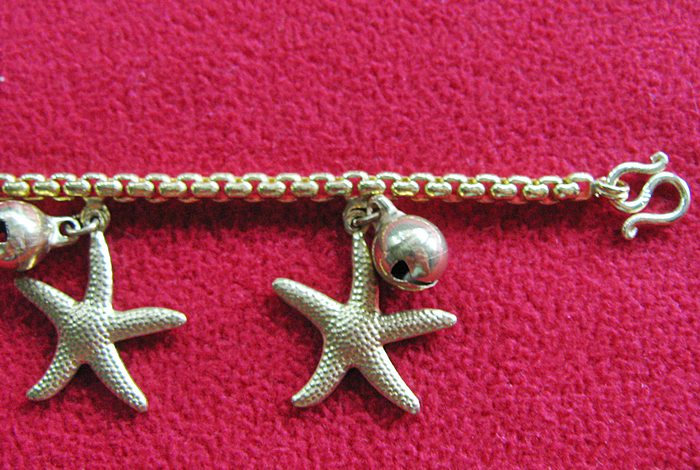 สร้อยข้อมือทองเหลือง+จี้ปลาดาวค่ะ