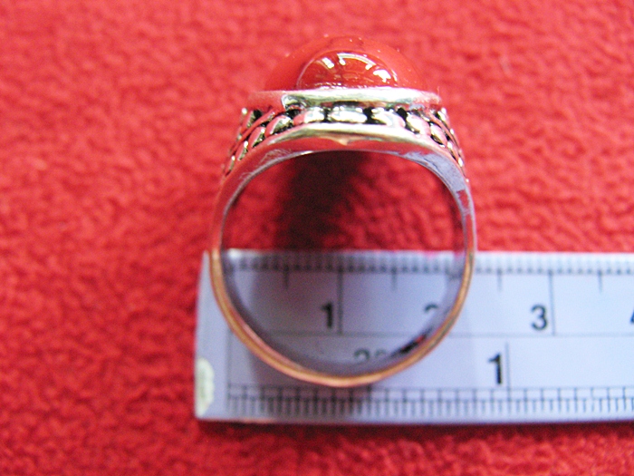 สินค้าหมดค่ะ แหวนหินปะการังสีแดง โรเดียมสีเงิน(คุ้มครอง)แบบ4ค่ะ