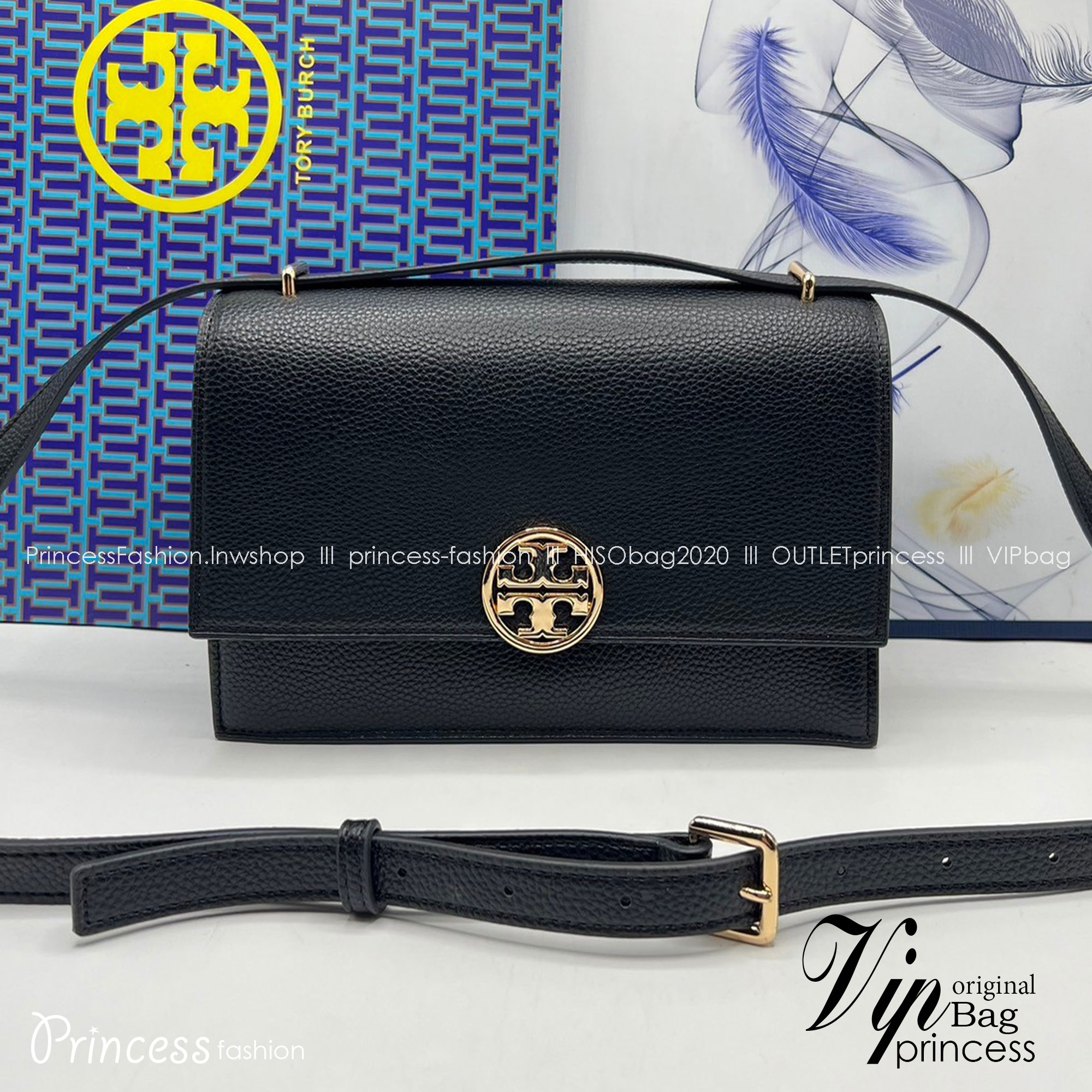 TORY BURCH MILLER LEATHER SHOULDER BAG กระเป๋าสะพายสวยหรู ผู้ดีทุกสี สายถอดได้ ถือเป็นคลัชได้ เกรดออริ สลับแท้ 1:1 ใช้งานต่างประเทศได้
