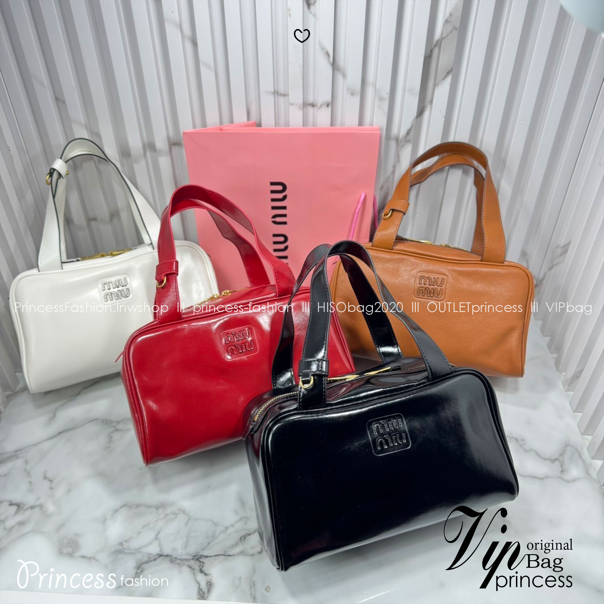 ORI หนังแท้ | Miu Miu Leather top-handle bag กระเป๋าสะพายทรง keepall เรียบแต่ฟาด หรูหราทุกองศา ใครเห็นก็ต้องเหลียว