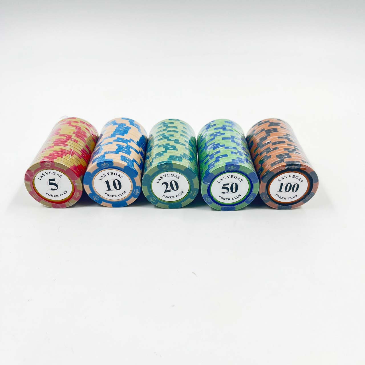 ชุดชิปโป๊กเกอร์เกรดพรีเมี่ยม น้ำหนัก14 g.ลาย Lasvegas (แบรนด์ Poker Club)