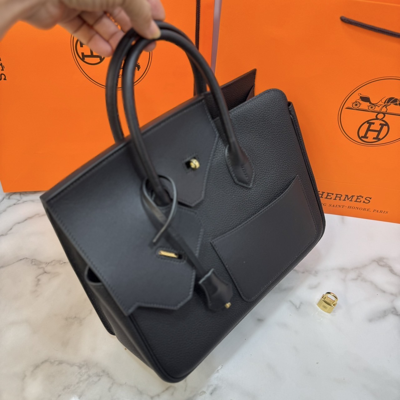ORI หนังแท้ | Hermes Birkin Desordre 30 Bag กระเป๋าสะพายดีไซน์ใหม่ หรูหรา