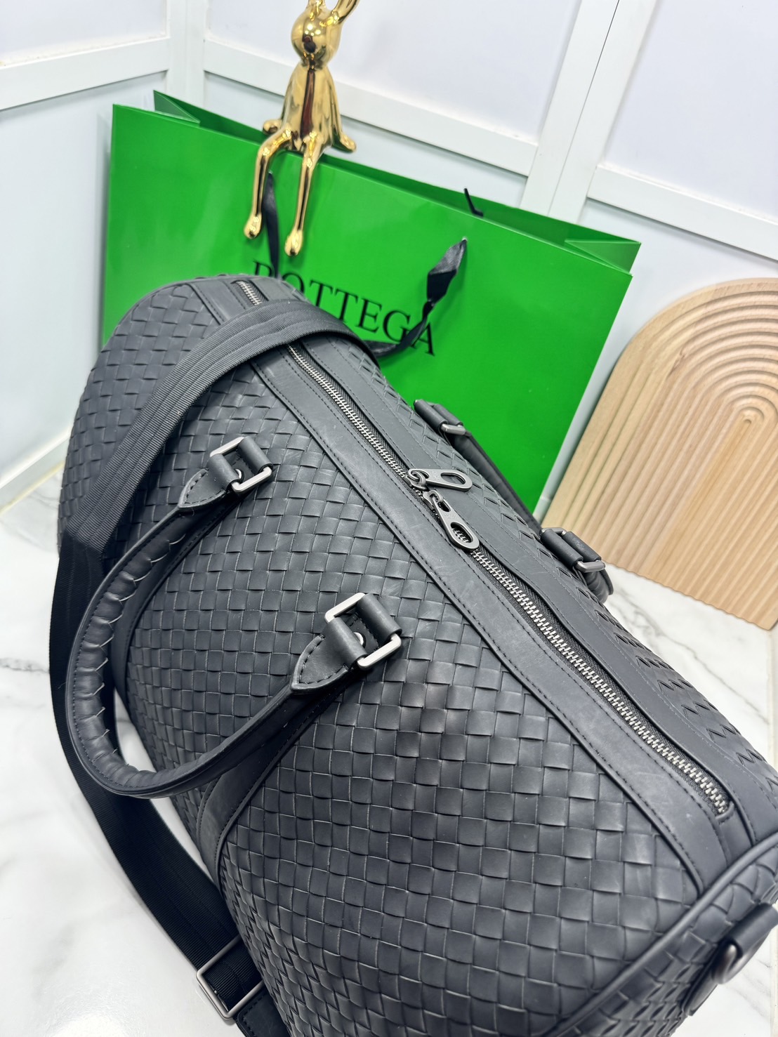ORI หนังแท้ | Bottega Veneta Intrecciato Duffle Bag / Bottega Keepall กระเป๋าสะพาย กระเป๋าเดินทาง ใส่ของใส่สัมภาระ