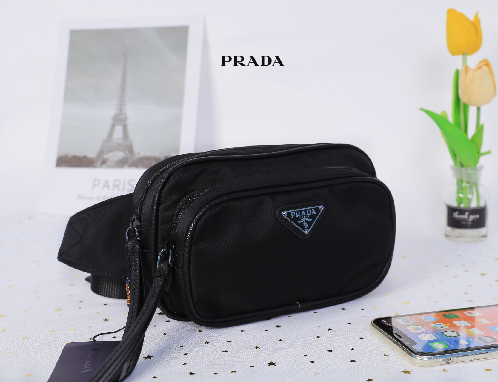 PRADA Nylon belt bag Black กระเป๋าคาดอก หรือสะพายไหล่ รุ่นนี้สายยาวคนตัวใหญ่คาดอกได้แน่นอนเลยค่ะ