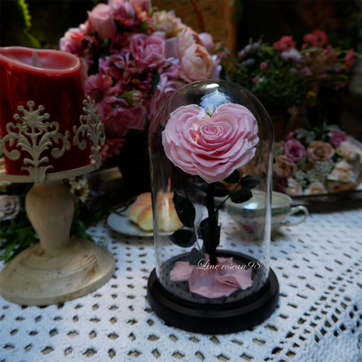 กุหลาบอมตะ กุหลาบในโหลแก้ว กุหลาบหัวใจ กุหลาบโฉมงามกับเจ้าชายอสูร กุหลาบbeauty and the beast