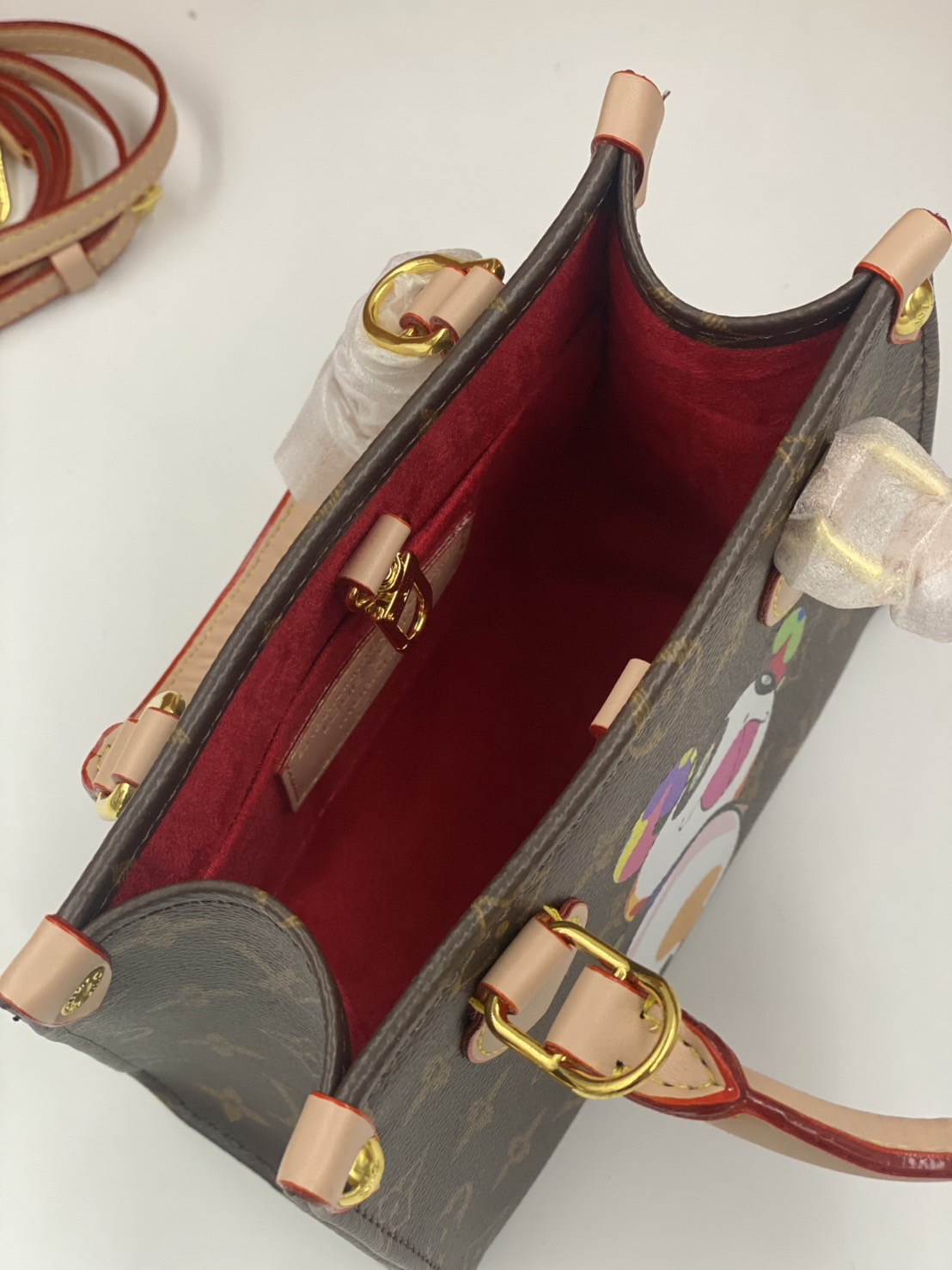 ORI | LV x TM OnTheGo BB Tote Bag กระเป๋าทรงโท้ทไซส์เล็กหนังแท้แคนวาสแท้ คอลใหม่พิมพ์ลาย Murakami สีสันสดใส