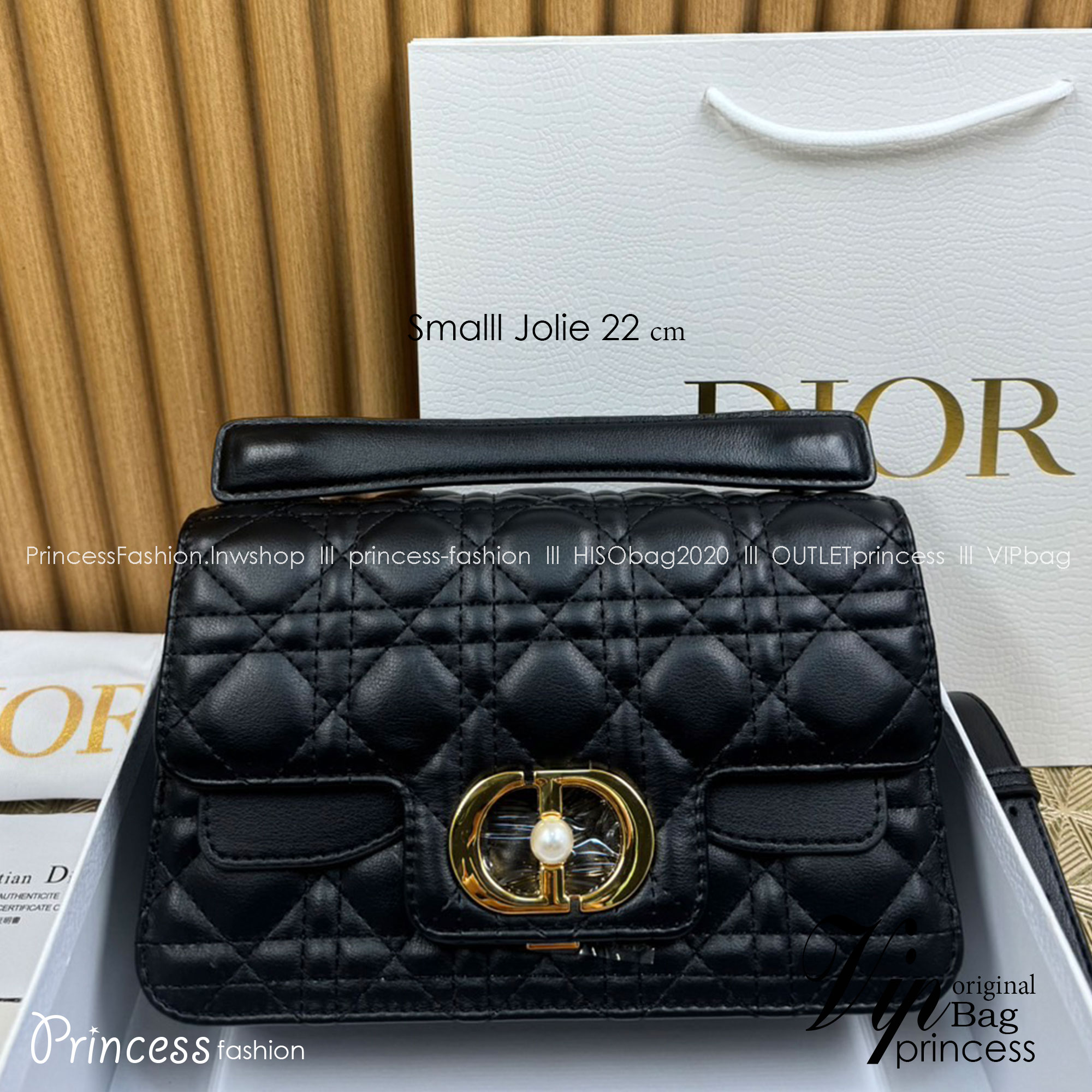 พร้อมส่ง 6 สี Small Dior Jolie Top Handle Bag 22cm กระเป๋าสะพาย เกรดออริ สลับแท้ 1:1 ใช้ต่างประเทศได้
