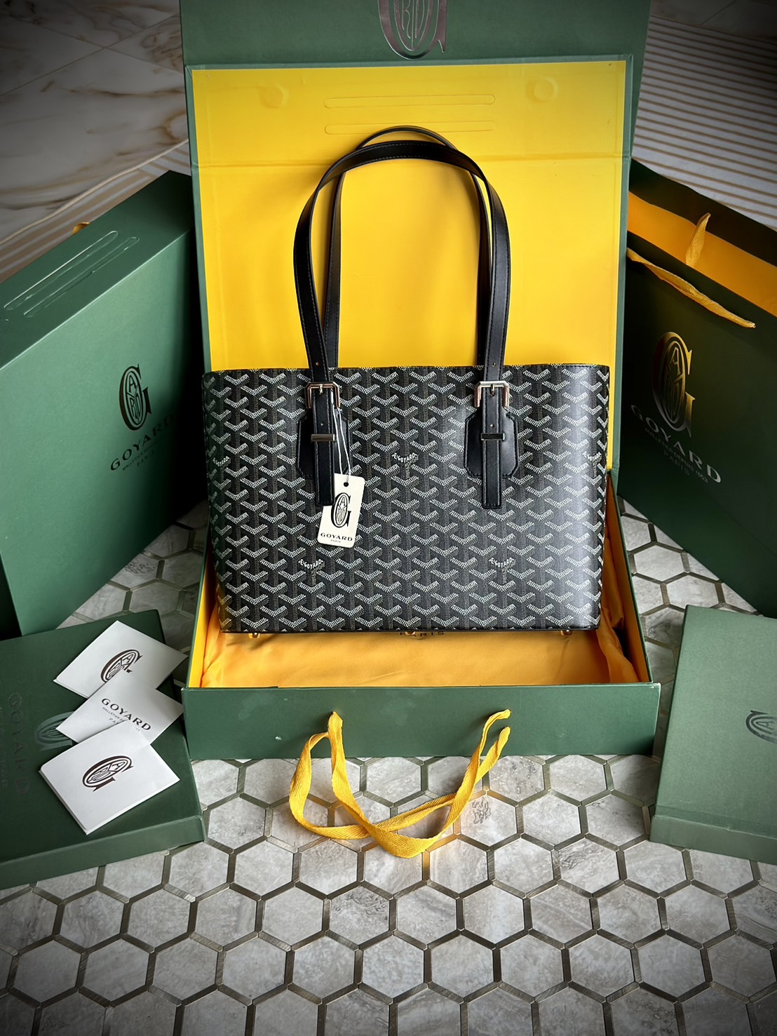 GOYARD Goyardine Sac Marie Galante MM / GOYARD Tote Bag กระเป๋าทรงโท้ทจุของได้เยอะ งานสวยเนี๊ยบ เกรดออริ สลับแท้ 1:1 ใช้ต่างประเทศได้