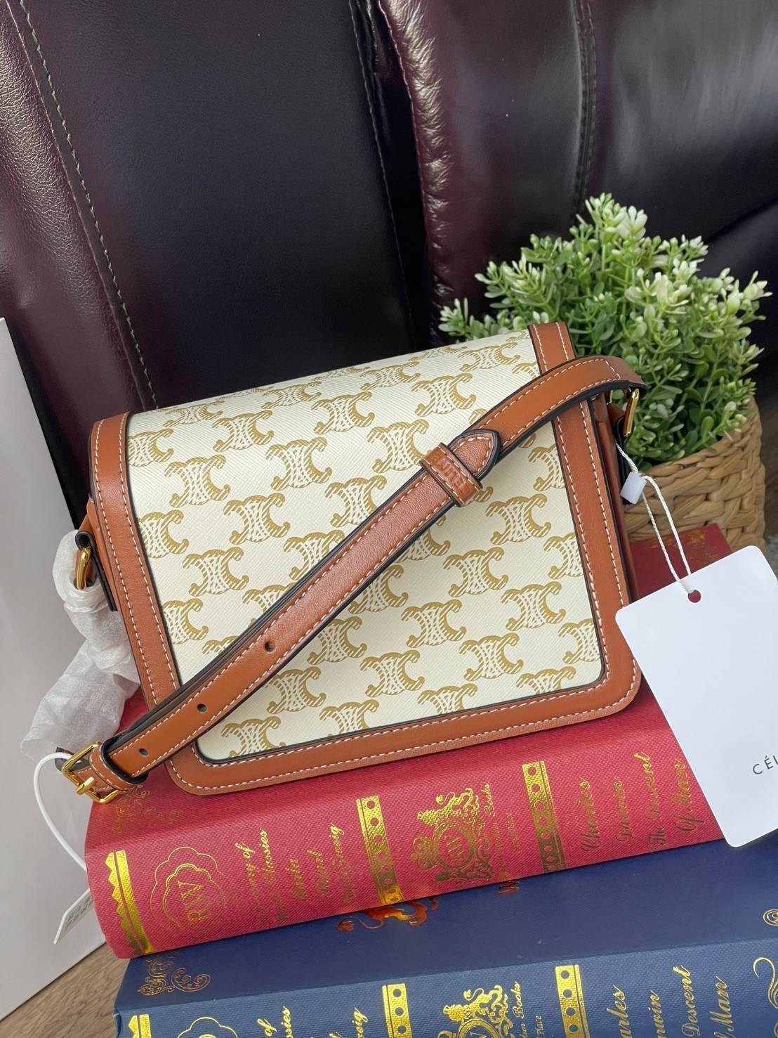 VIP 】Celine TEEN MEDIUM TRIOMPHE BAG IN TRIOMPHE CANVAS สาวๆที่กำลังมองหากระเป๋าน่ารักเอาไว้ใช้ในวันสบาย ๆ แต่ไม่รู้เลือกกระเป๋า Celine รุ่นไหนดี แนะนำรุ่นนี้เลยคะ เป็นกระเป๋าสะพายข้างขนาดกำลังดี สวยแบบคลาสสิก หรูหราด้วยแคนวาสเคลือบลาย Triomphe อีกทั้งยัง