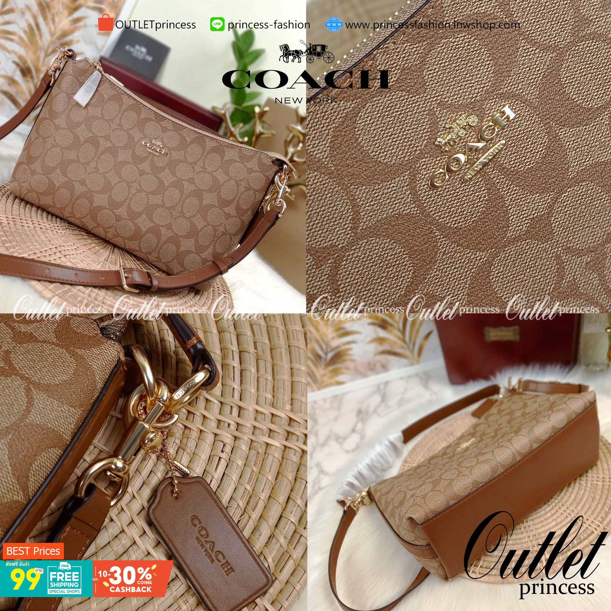 COACH LEWIS SHOULDER BAG IN SIGNATURE CANVAS (COACH F85696)🌺พอชใบใหญ่ ใส่ของได้จุใจ มีสายให้ 2 สาย อะไหล่สีทอง หรูหรา คลาสสิค สายยาวถอดได้ ปรับได้ ช่องด้านใน กว้างมากๆ ใช้ได้ทุกโอกาสจริงๆ แนะนำ ไม่ควรพลาดจ้า