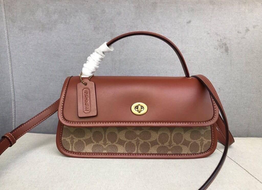 OUTTLET 】Auth Coach 1941 Turnlock Clutch Crossbody Bag พร้อมส่งที่ไทย