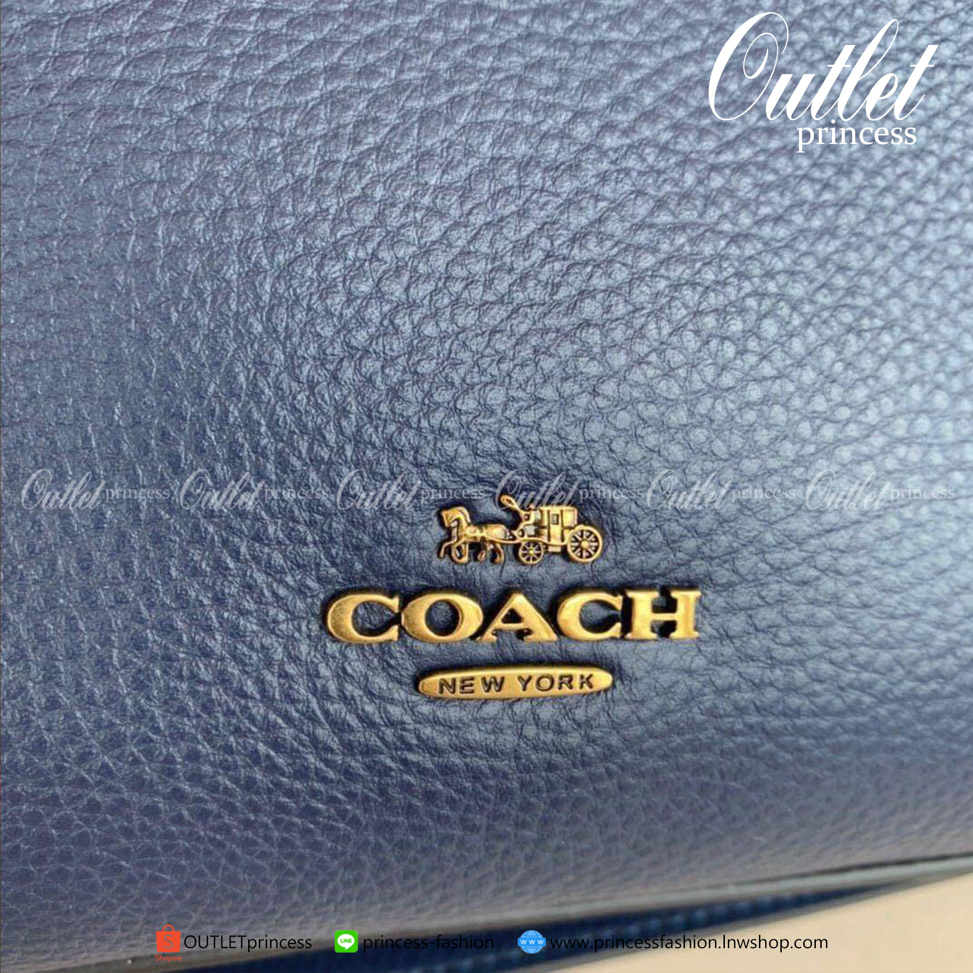 Coach Elise Satchel Polished pebble leather Inside zip and snap pockets Zip-top closure, fabric lining Handles