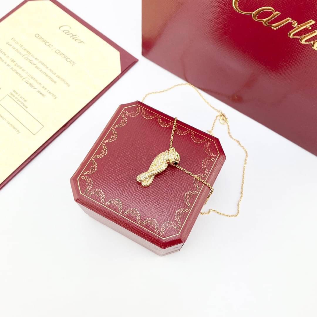 Cartier Necklace Panther De สร้อยคอคาเทียร์ ภาพถ่ายจากงานจริง งานปั้มวัสดุโลหะเคลือบขึ้นเงาตามรูป ใช้งานต่างประเทศได้