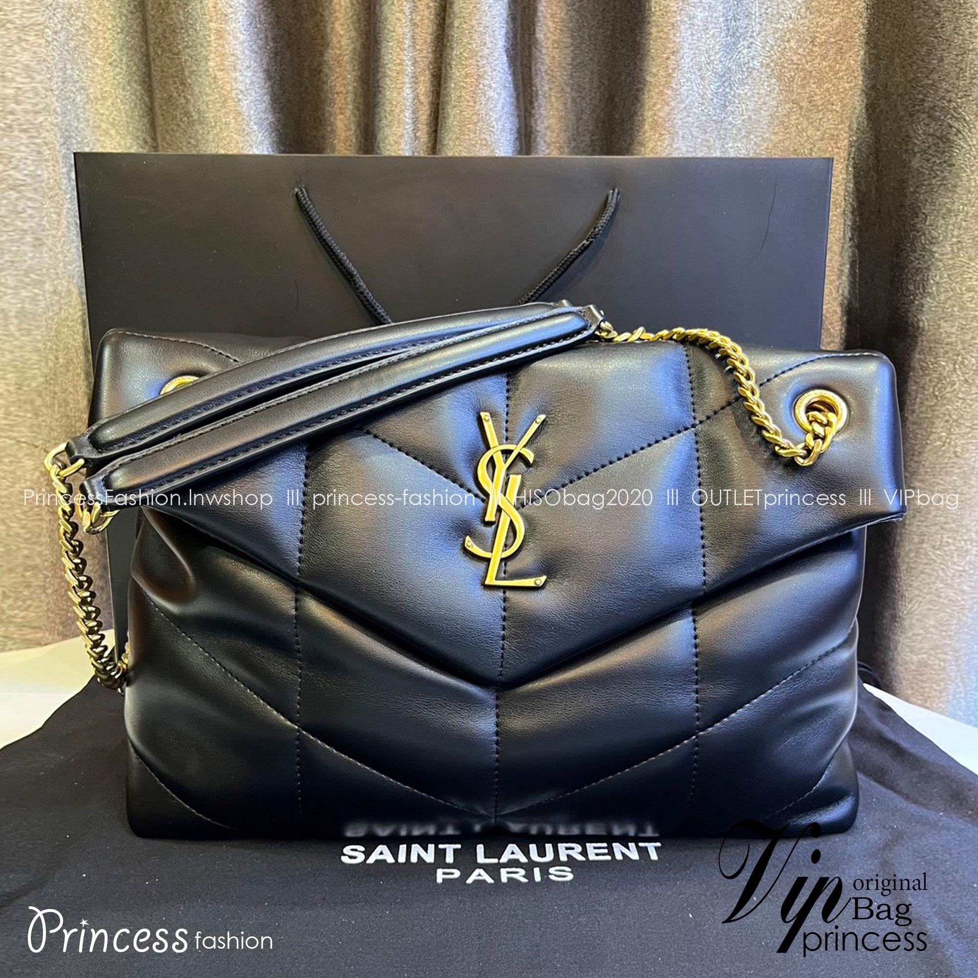 YSL PUFFER MEDIUM IN NAPPA LEATHER 35cm กระเป๋าสะพาย เกรดหนังสวยเต็มใบ เกรดออริ 1:1 ใช้งานต่างประเทศได้