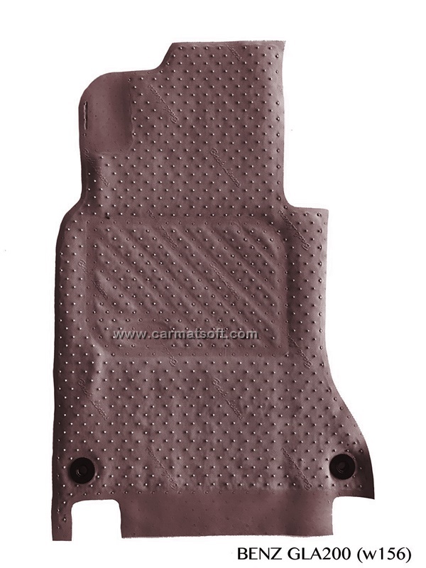พรมดักฝุ่นไวนิล BENZ GLA200 ,GLA250 H247พรมไวนิลรีดขอบ สีน้ำตาลเข้ม