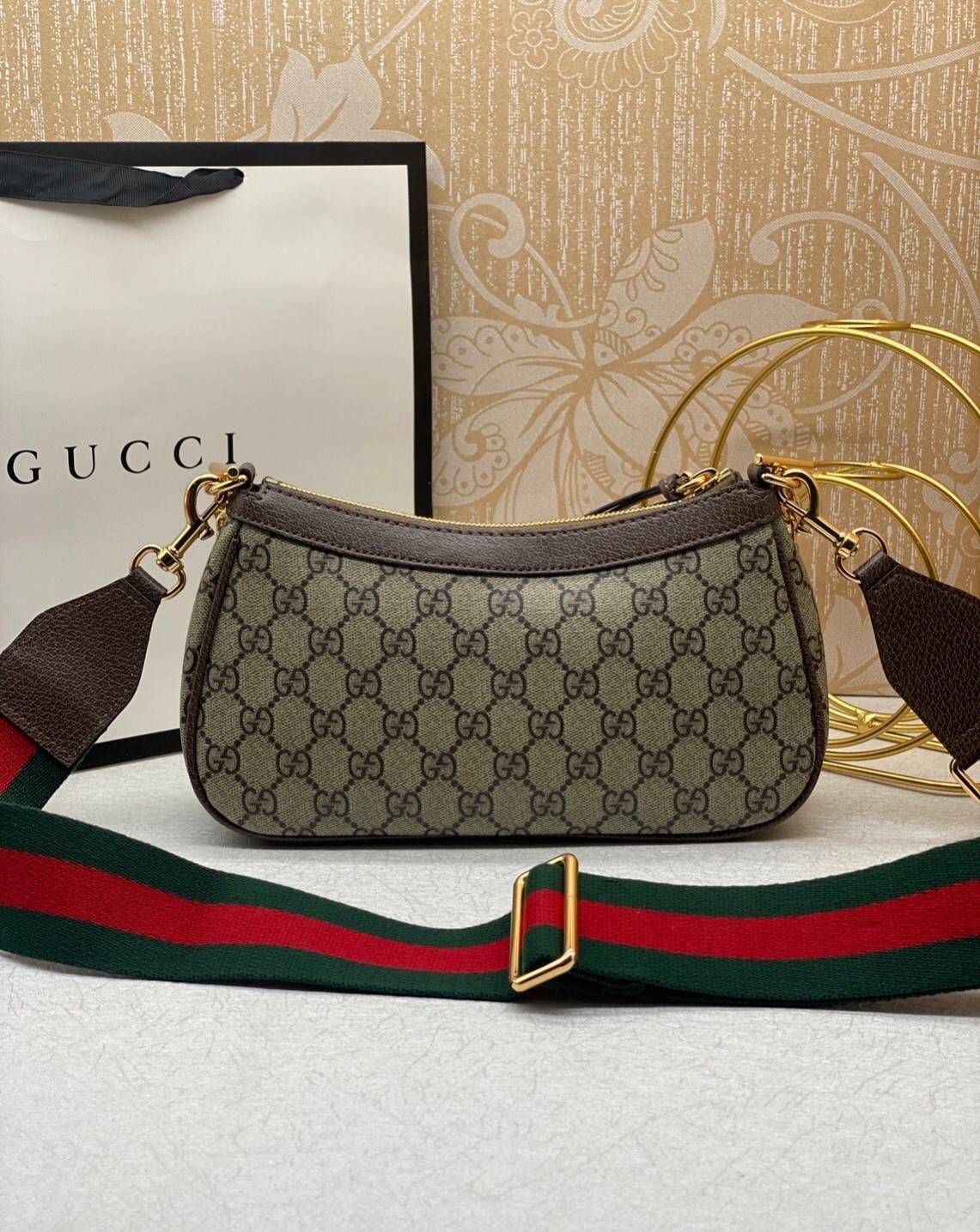GUCCI Ophidia small handbag strawberry เกรดออริจินอล งานสวยตรงปก ภาพถ่ายจากงานขายจริง ใช้งานต่างประเทศได้