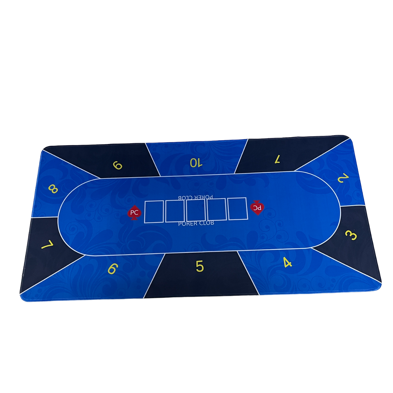 ผ้าปูโป๊กเกอร์ (Poker Mat)สีน้ำเงินสลับดำ สำหรับ 10 คนเล่น