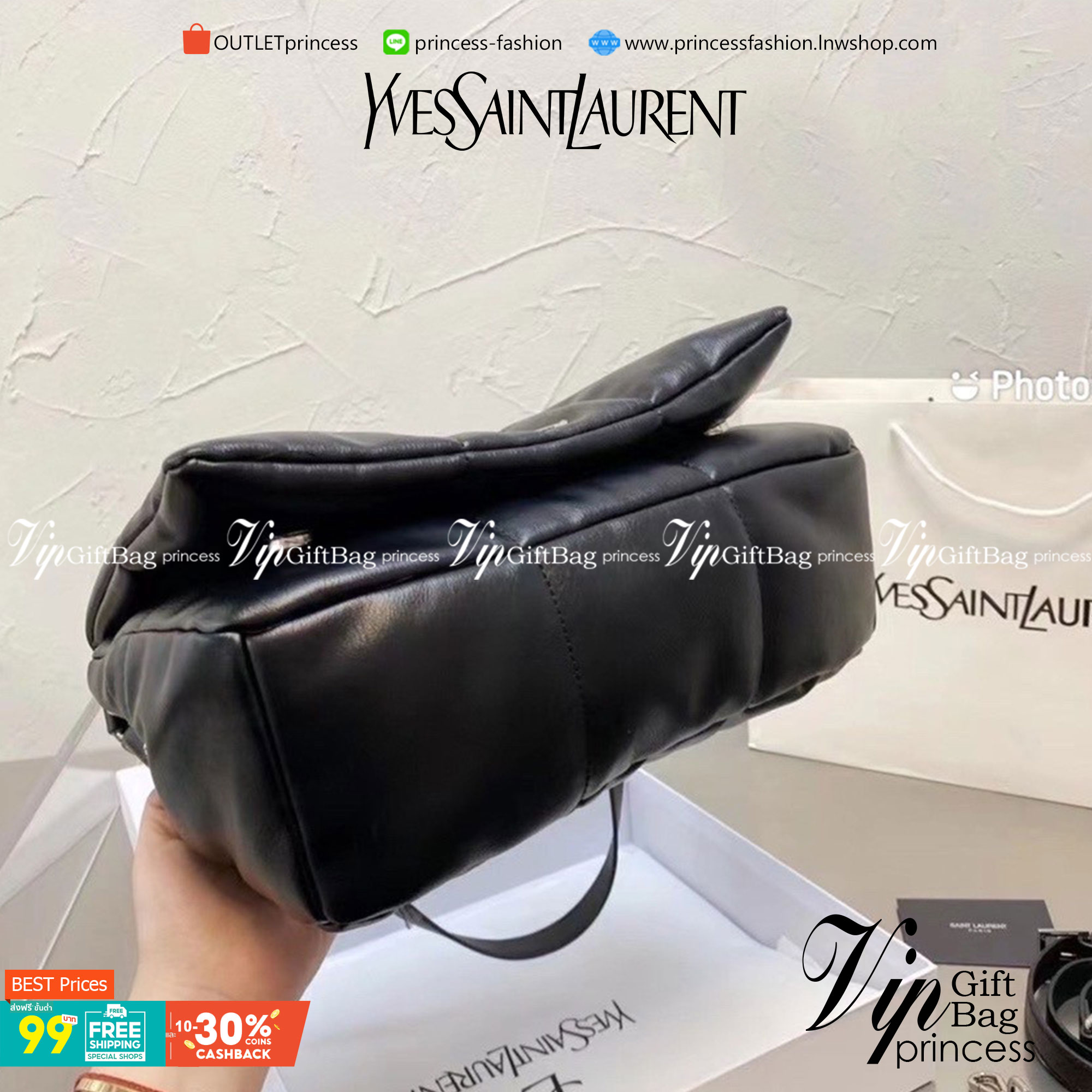 VIP 】YSL Saint Laurent Shoulder Bag กระเป๋าสะพาย เปิดหน้าอะไหล่เงิน ด้านในโล่งกว้าง จุของได้เยอะพอควร สินค้ามาใหม่ เป็นอีกหนึ่งใบที่ร้านแนะนำค่ะ ..!!