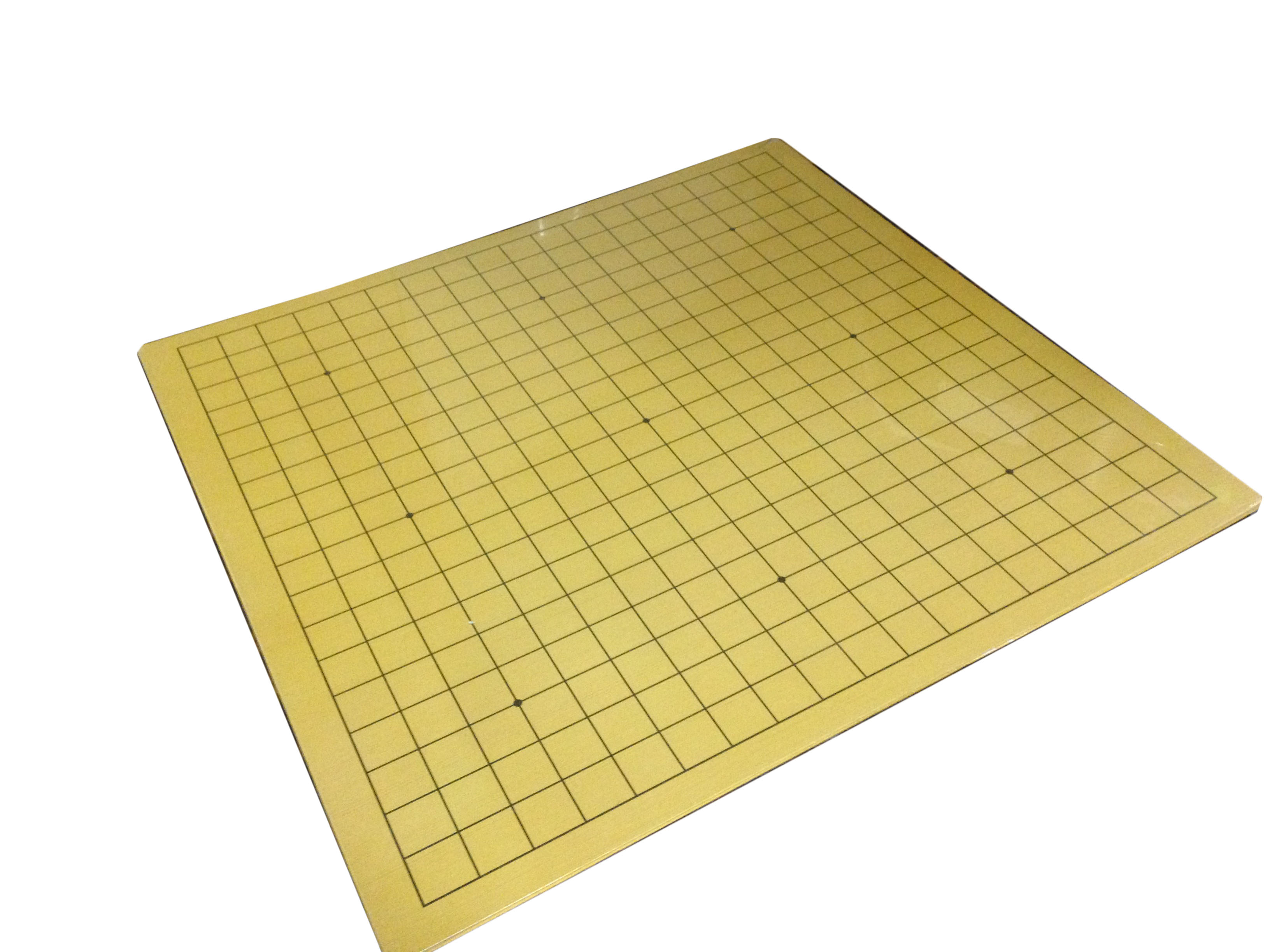 ชุดกระดานหมากล้อมไม้บาง0.3cm 19และ13าส้น.พร้อมเม็ดหมากเมลามีนนูนสองด้านพร้อมโถสี่เหลี่ยม