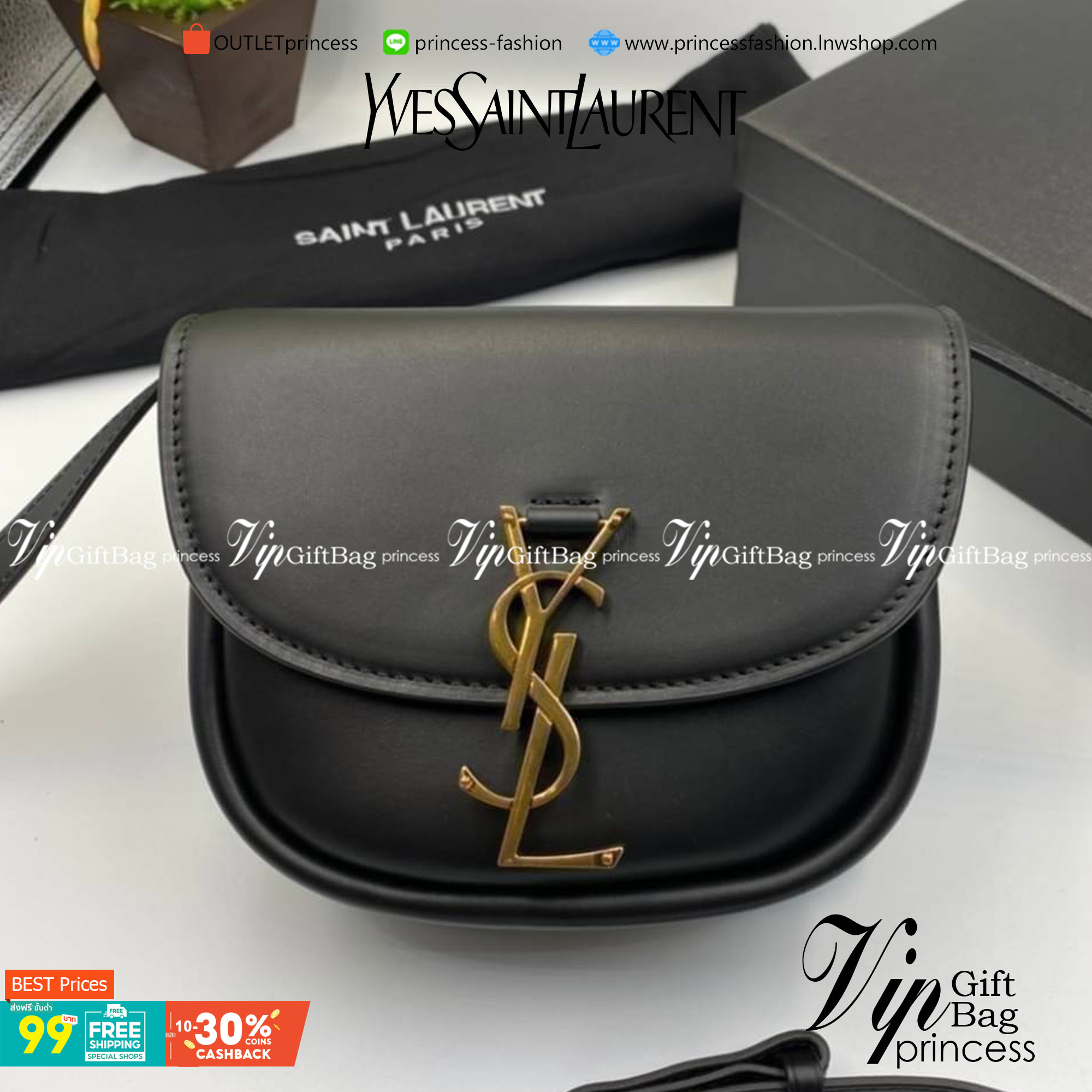 VIP 】หนังแท้ YSL SAINT LAURENT BORSA SATCHEL KAIA PICCOLA IN MORBIDA PELLE พร้อมส่งที่ไทย