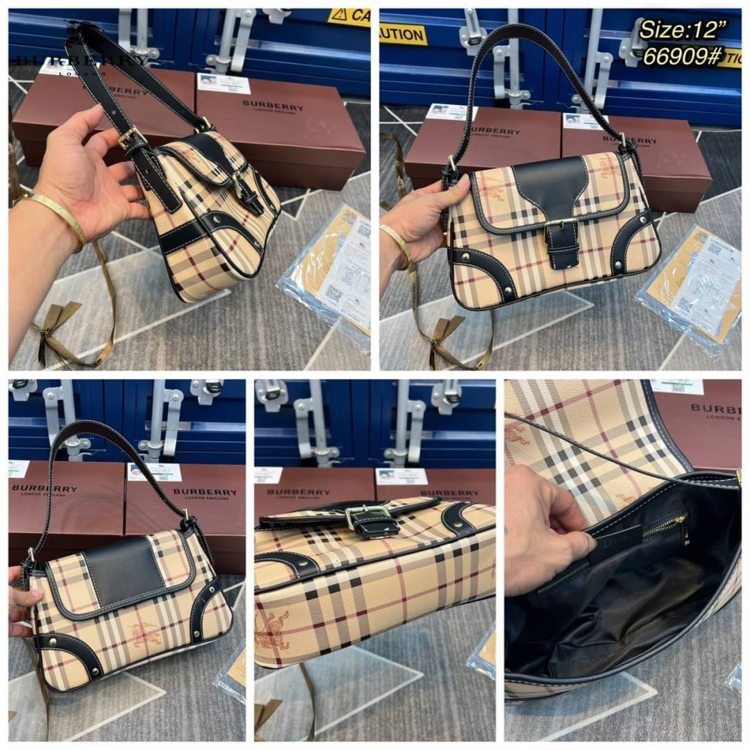 BURBERRY VINTAGE BAG / Burberry Shoulder Bag กระเป๋าสะพายไหล่ลายวินเทจ สวยคลาสสิก โทนสีใช้งานง่าย หลายโอกาศ วัสดุ PVC Canvas อย่างดี สวยอยู่ทรง ไอเท็มแนะนำ Must Have!