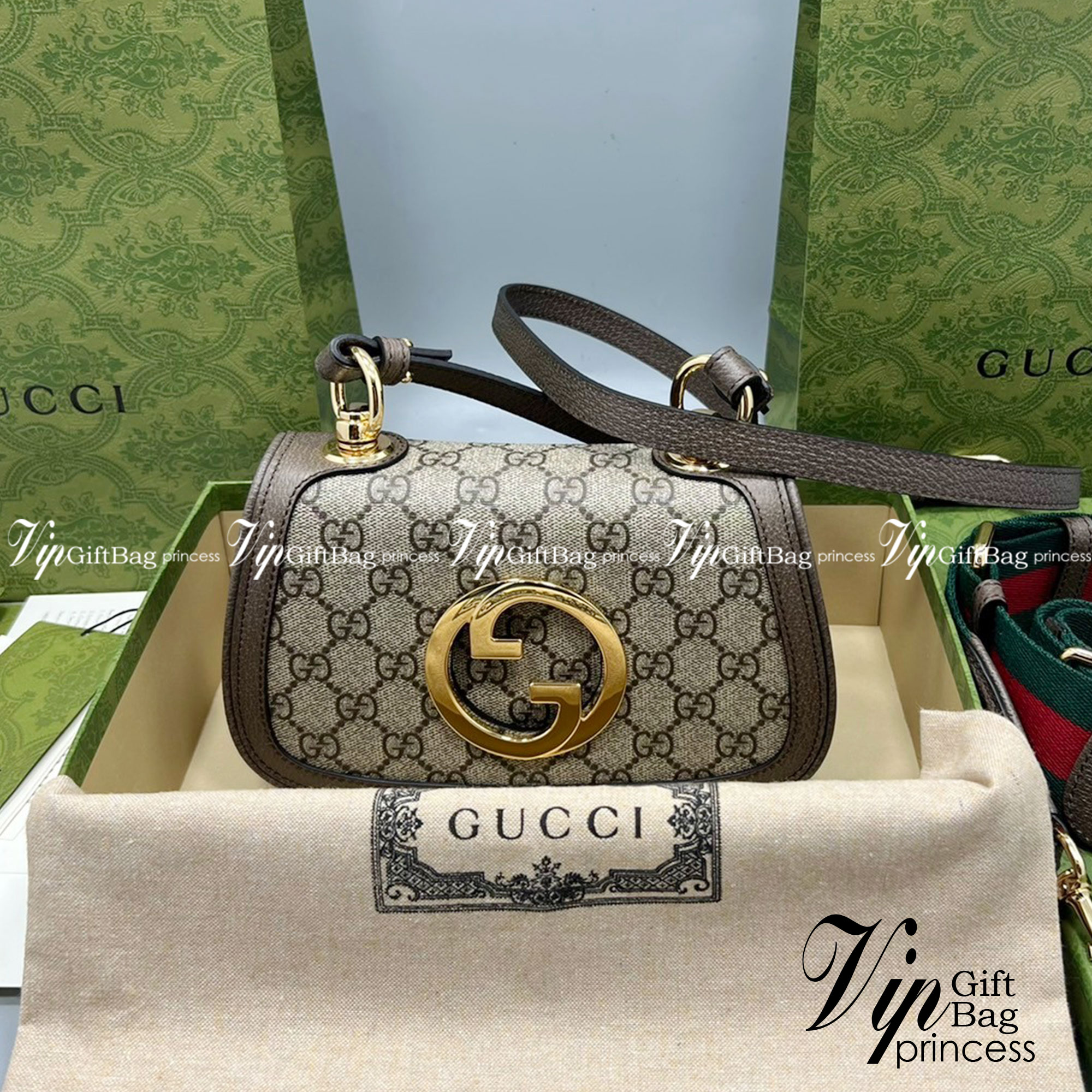 GUCCI Blondie mini shoulder bag เกรดเทพออริจินล หนังแท้และแคนวาสอย่างดี ภาพถ่ายจากงานขายจริง ใช้งานต่างประเทศได้ ผ่านทุก ตม