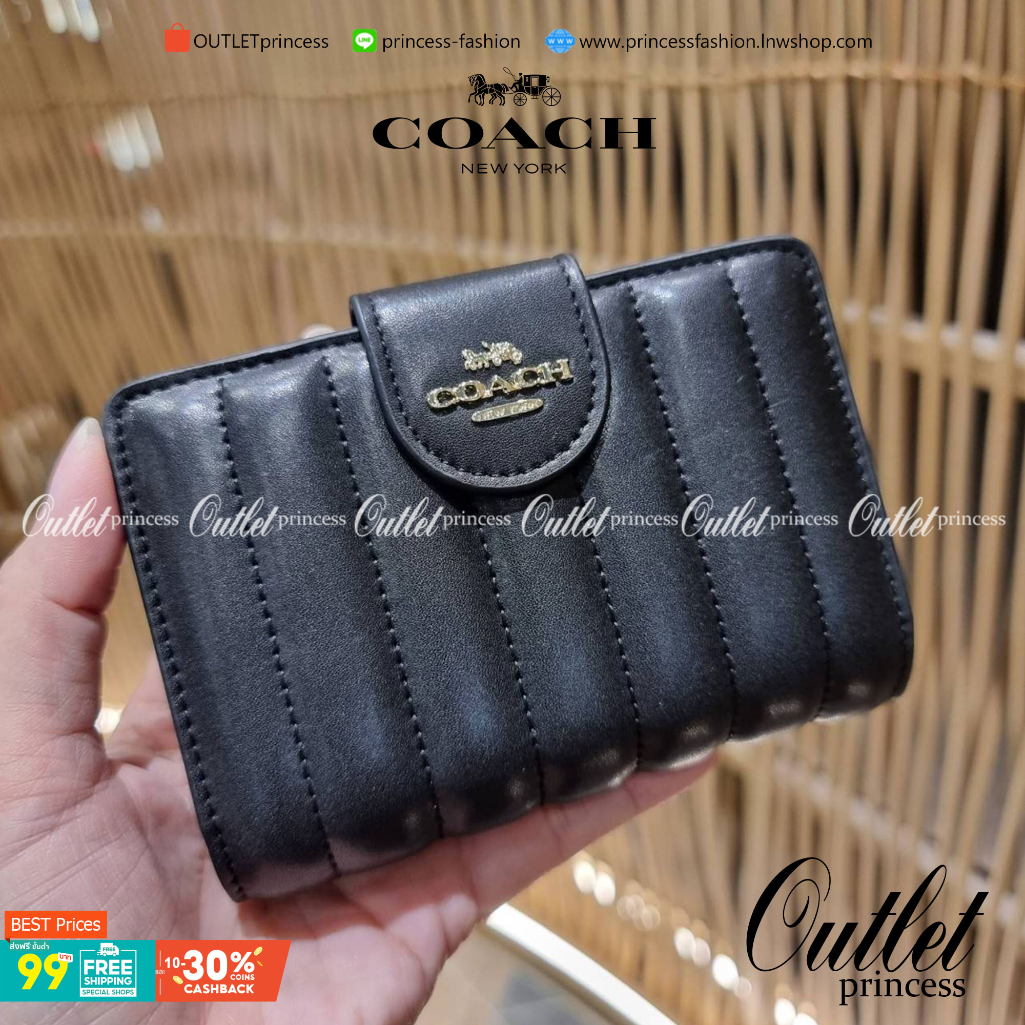 COACH C3454 MEDIUM CORNER ZIP WALLET ความหรูที่ซื้อได้!! กระเป๋าสตางค์ดีไซน์ใหม่ล่าสุด ออกแบบมาหรูดูดี ดีเทลลูกเล่นบุหนัง nappa นิ่มขึ้นเงาสวยมากๆ เปิด-ปิดใช้งานง่าย มีช่องซิปแยก มีช่องใส่บัตร ใส่ธนบัตรได้ทุกชนิด สะดวกใช้จริงๆใบนี้ สาวๆได้ไปใช้แล้วไม่อยาก