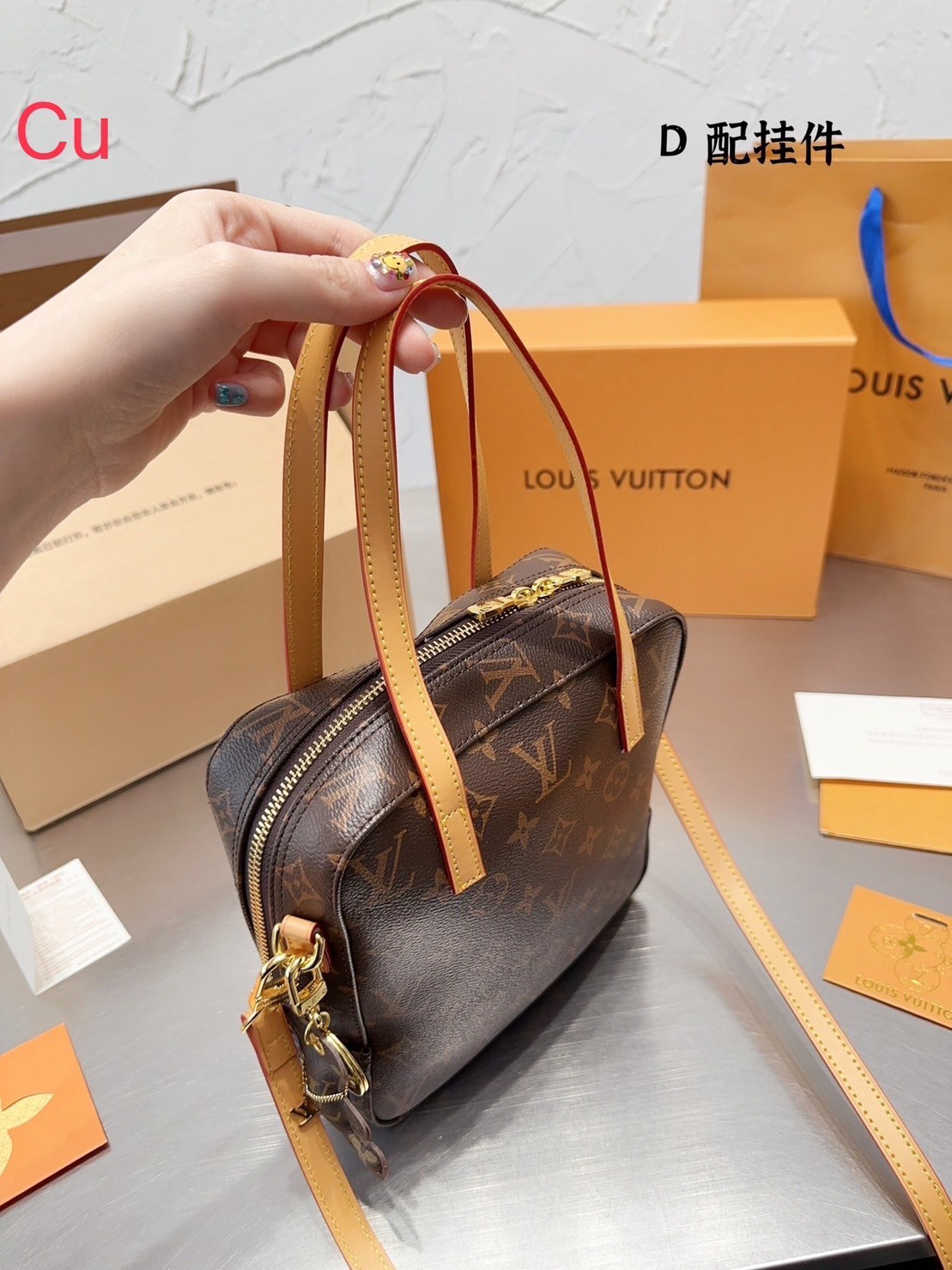 LV Spontini Tote Bag / LV BAG พร้อมส่ง กระเป๋าสะพายทรงโท้ท มีซิปปิดรอบดีไซน์น่ารัก แถมฟรีน้องหมีห้อย