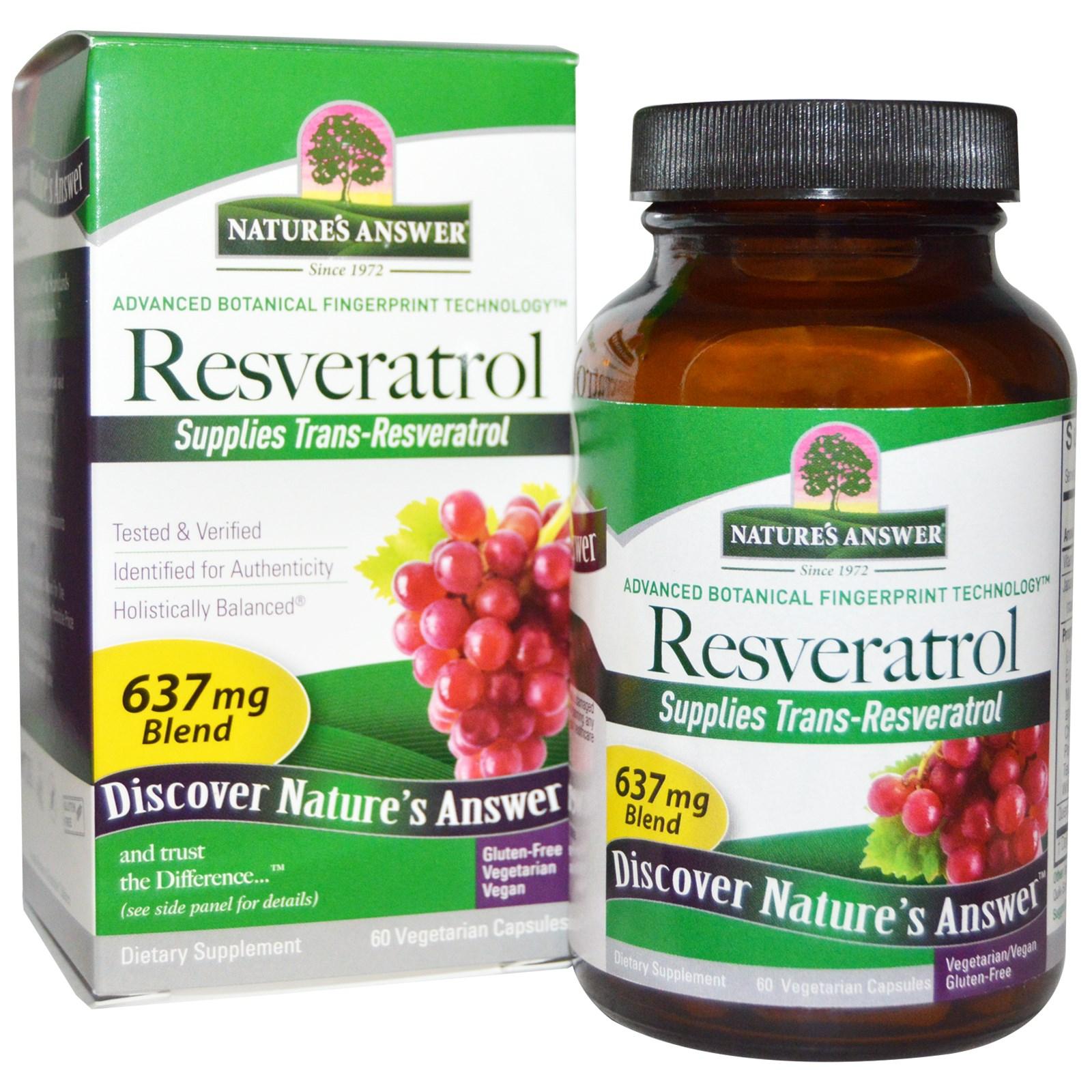 (Pre-order) Nature's Answer Resveratrol 637 mg 60 Veggie Caps