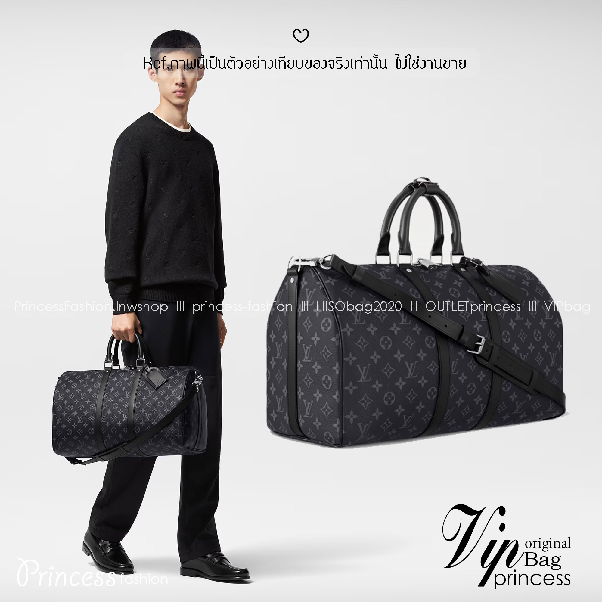 LV Keepall Bandoulière 45 Monogram Eclipse / Damier Graphite Canvas กระเป๋าเดินทางแบบดัฟเฟิล เป็นรุ่นที่เคียงข้างนักเดินทางรอบ สวยหรูโลกสง่างามตลอดกาล มีไว้ไม่มีเอาท์ เกรดท็อป ออริ เทียบแท้ 1:1 เกรดดีสุด