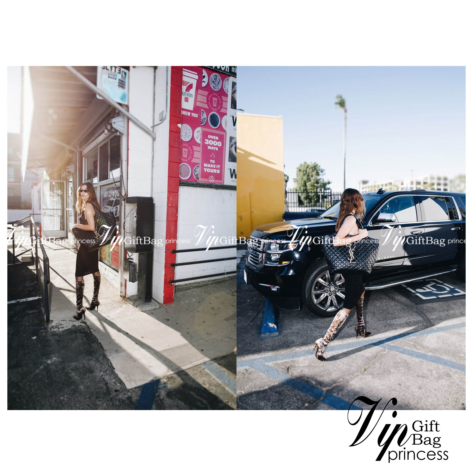 14" YSL icare maxi shopping Denim bag / YSL tote denim bag กระเป๋าไซส์ใหญ่ พร้อมใบเล็ก วัสดุเดนิมเย็บลายตาข่าย (Quilted Bag) ดีไซน์คล้ายตะกร้าช็อปปิ้ง โฉบเฉี่ยวกว่าหลายระดับด้วยการประดับฮาร์ดแวร์ทองเหลืองในตัวอักษร YSL สะดุดตา มอบสไตล์เรียบง่ายแต่คลา