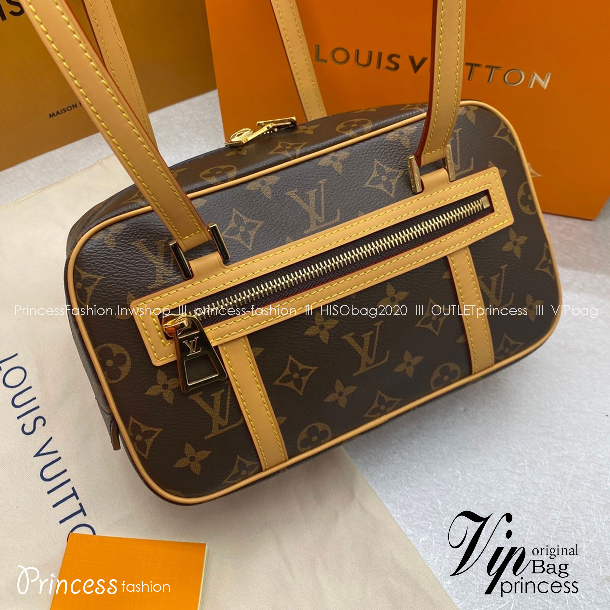 LV Cite Monogram Canvas Brown in Coated เกรดท็อปออรินอล หนังแท้ สวยงามตามรูป เกรดเทียบแท้ ใช้สลับแท้ได้ ใช้งานต่างประเทศได้