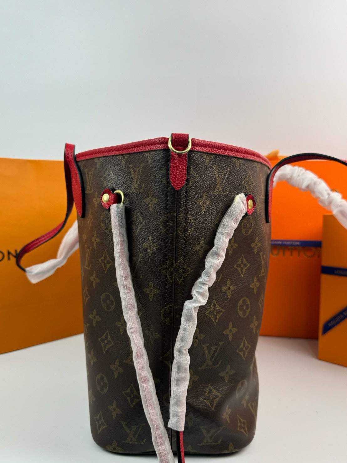 ORI หนังแท้ | LV Inside Out MM Tote Bag กระเป๋าสะพายทรงโท้ท พร้อมใบเล็ก