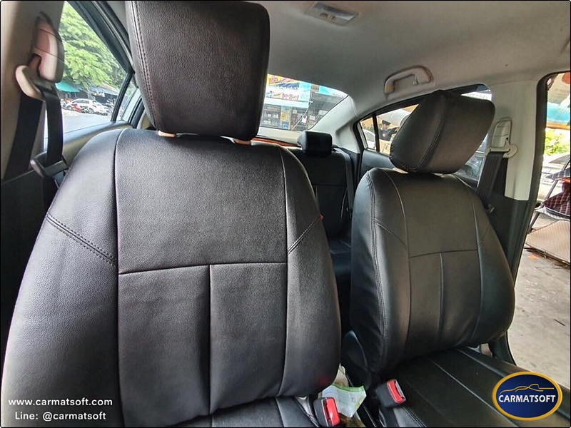 ชุดหุ้มเบาะรถยนต์MAZDA 2 (ปี2009-2014) หนังPVC เกรดA หนา1มิล สีดำ